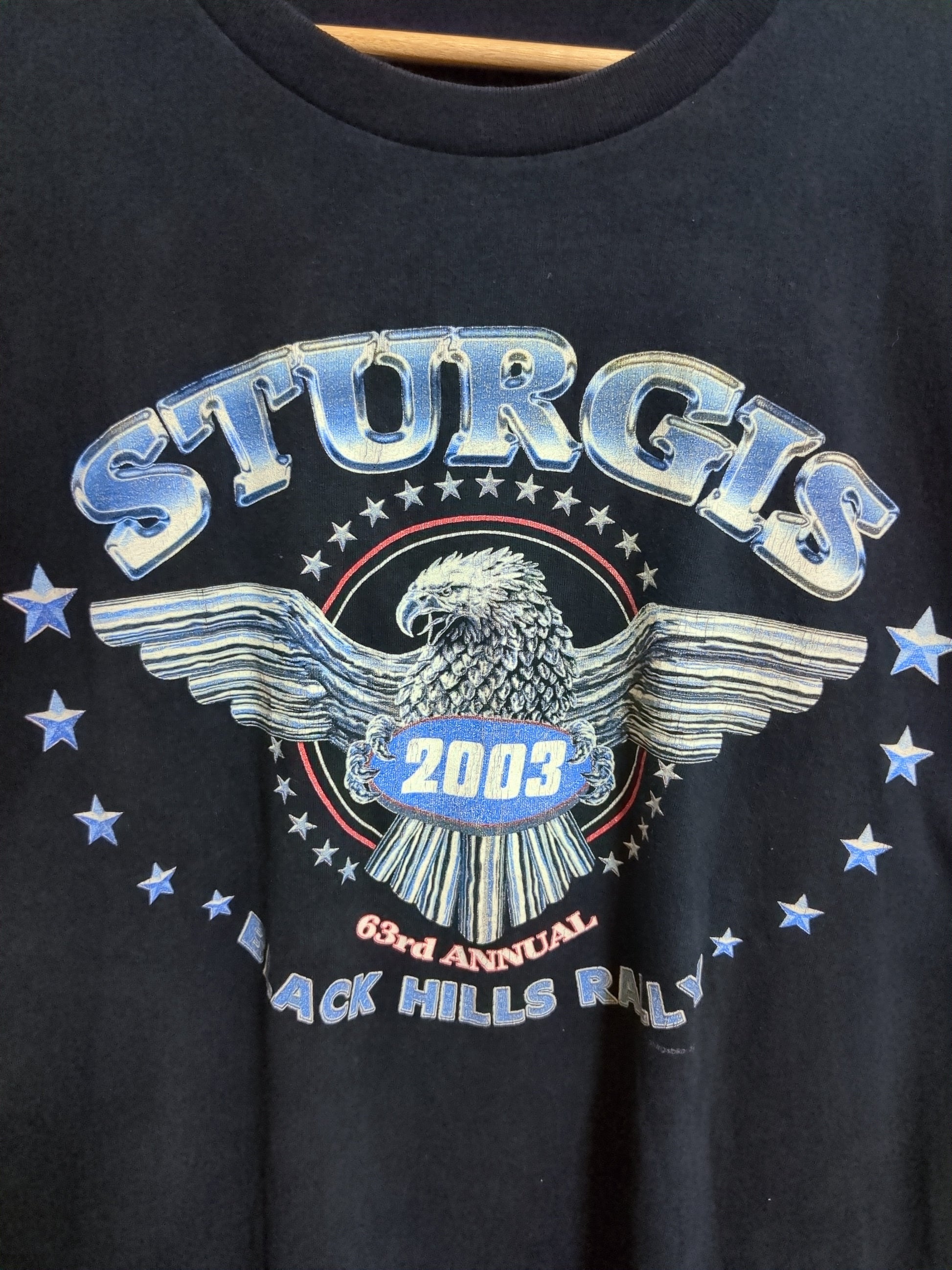 Sturgis Motorcycle 2003 Black Hills Rally Tee - (L)