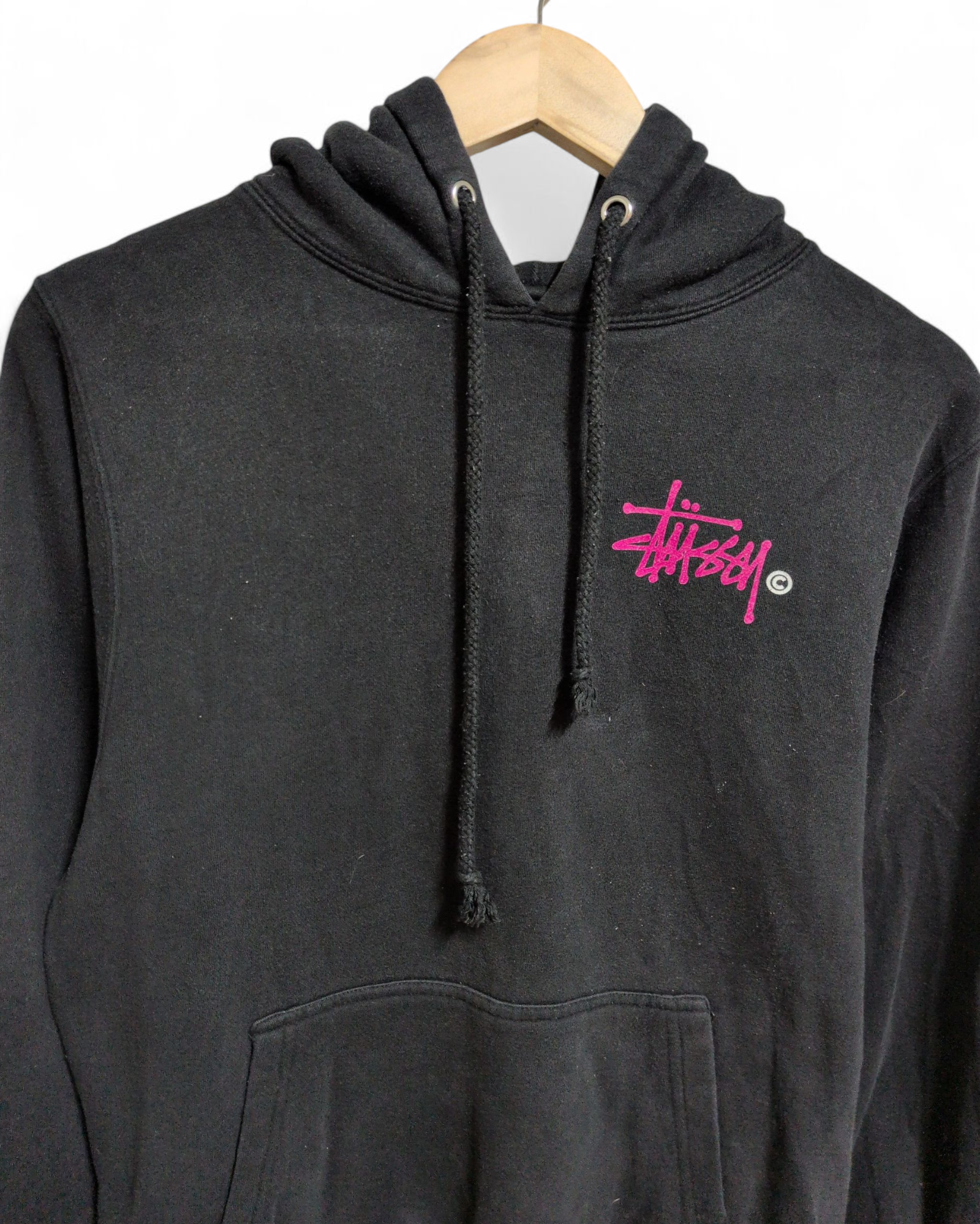 Stussy 00s Basic Logo Hooded Sweatshirt - (M)