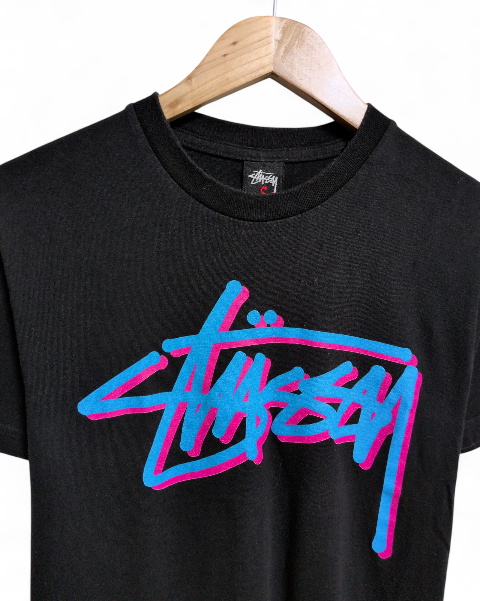 Stussy 00s Neon Logo Tee - (S)