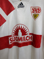 1992-93 Adidas VFB Stuttgart Home L/S Shirt #11 Bobic - (M)