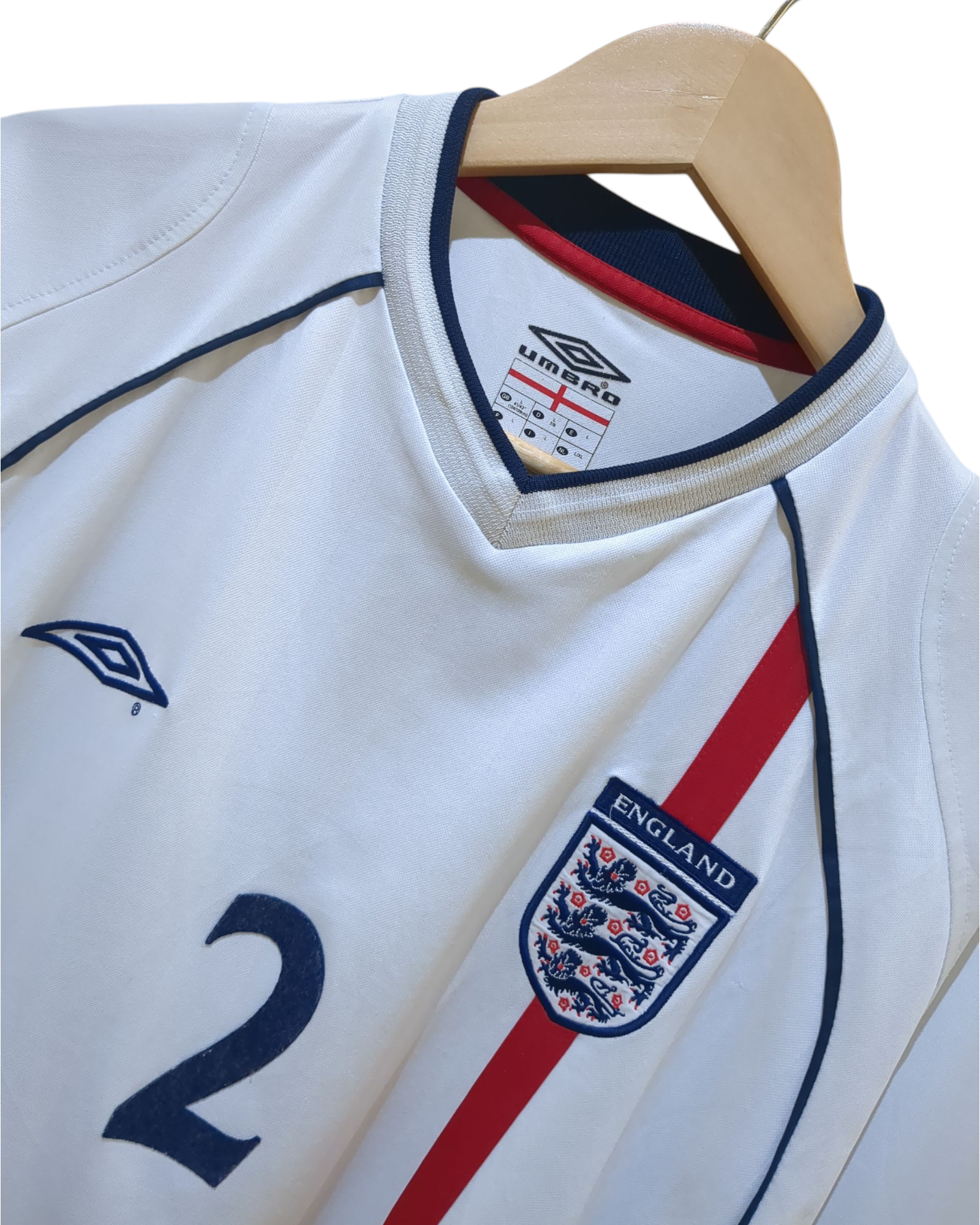 2001-03 Umbro England Home Shirt #2 Neville - (L)