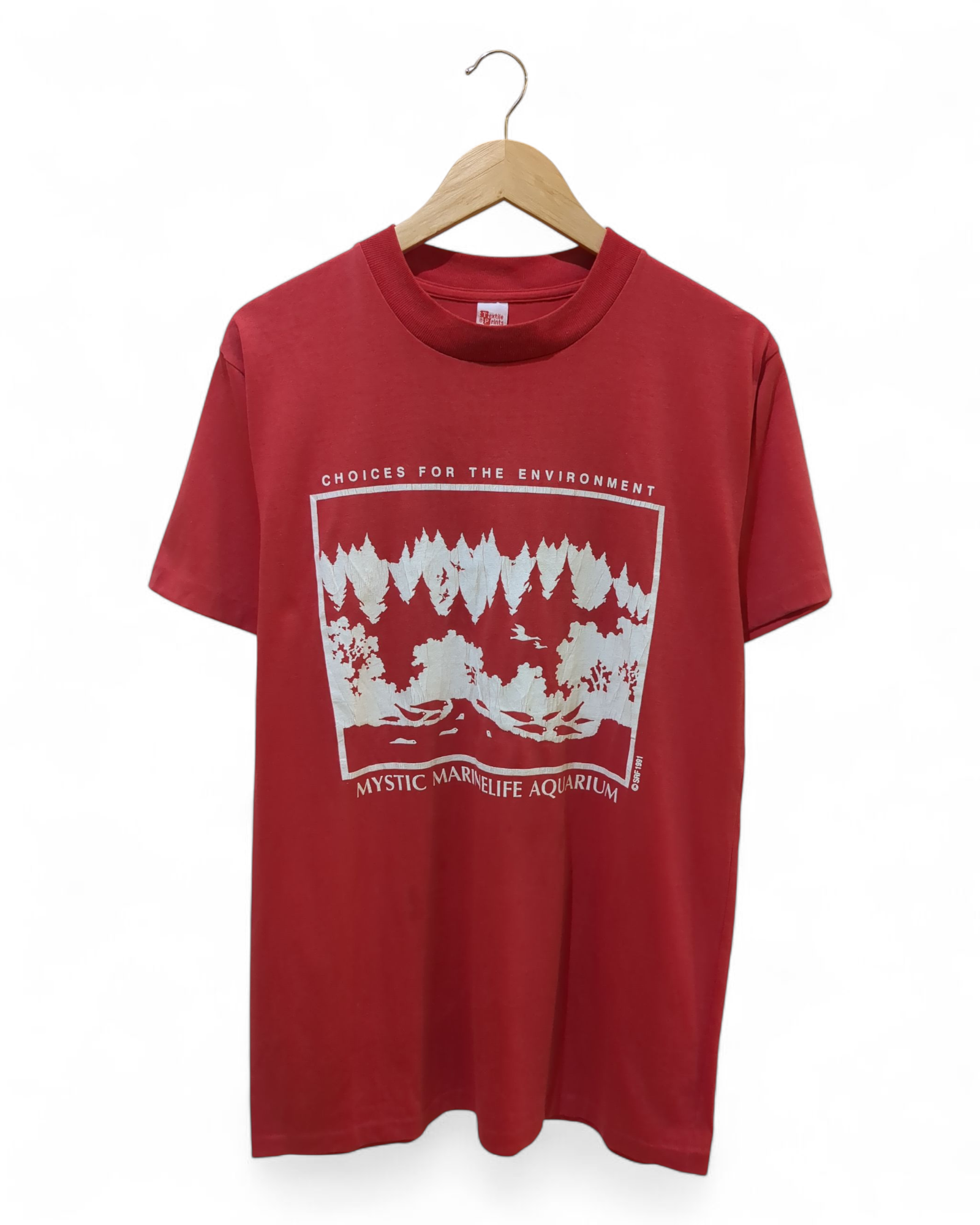 Textile Prints 90s Mystic Marinelife Aquarium Single Stitch Tee - (M)