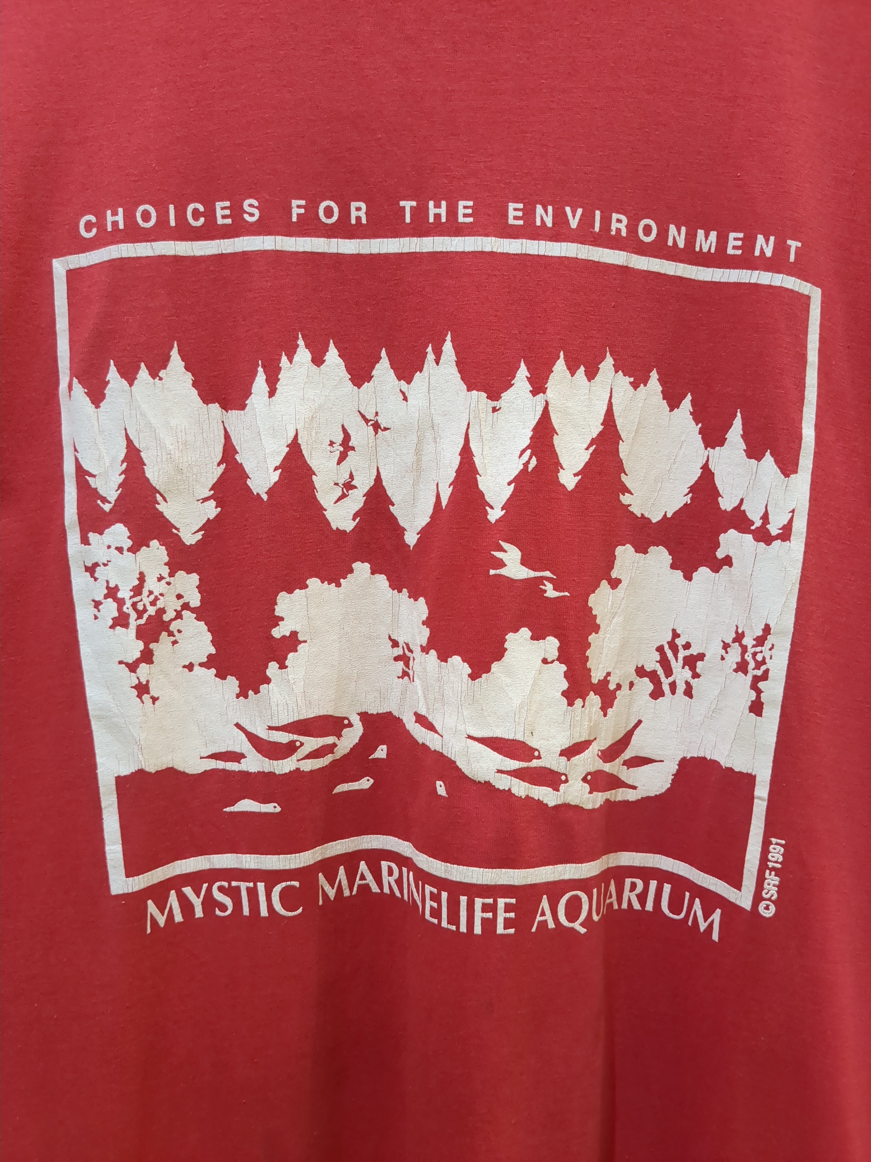 Textile Prints 90s Mystic Marinelife Aquarium Single Stitch Tee - (M)