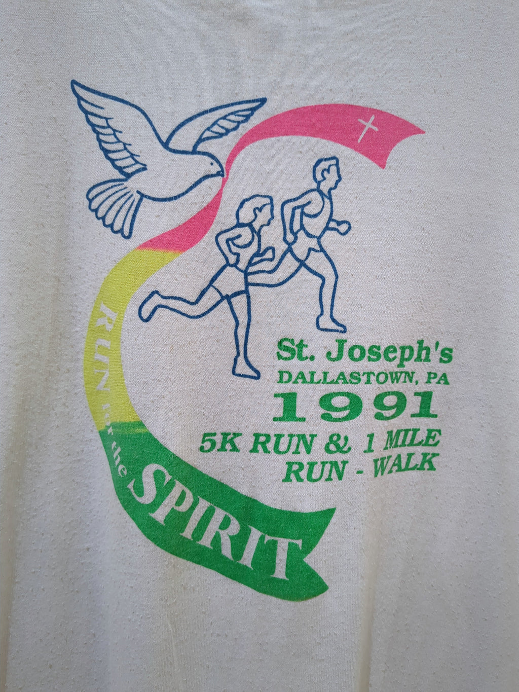 Jerzees 90s 5K Run Single Stitch Tee - (L)