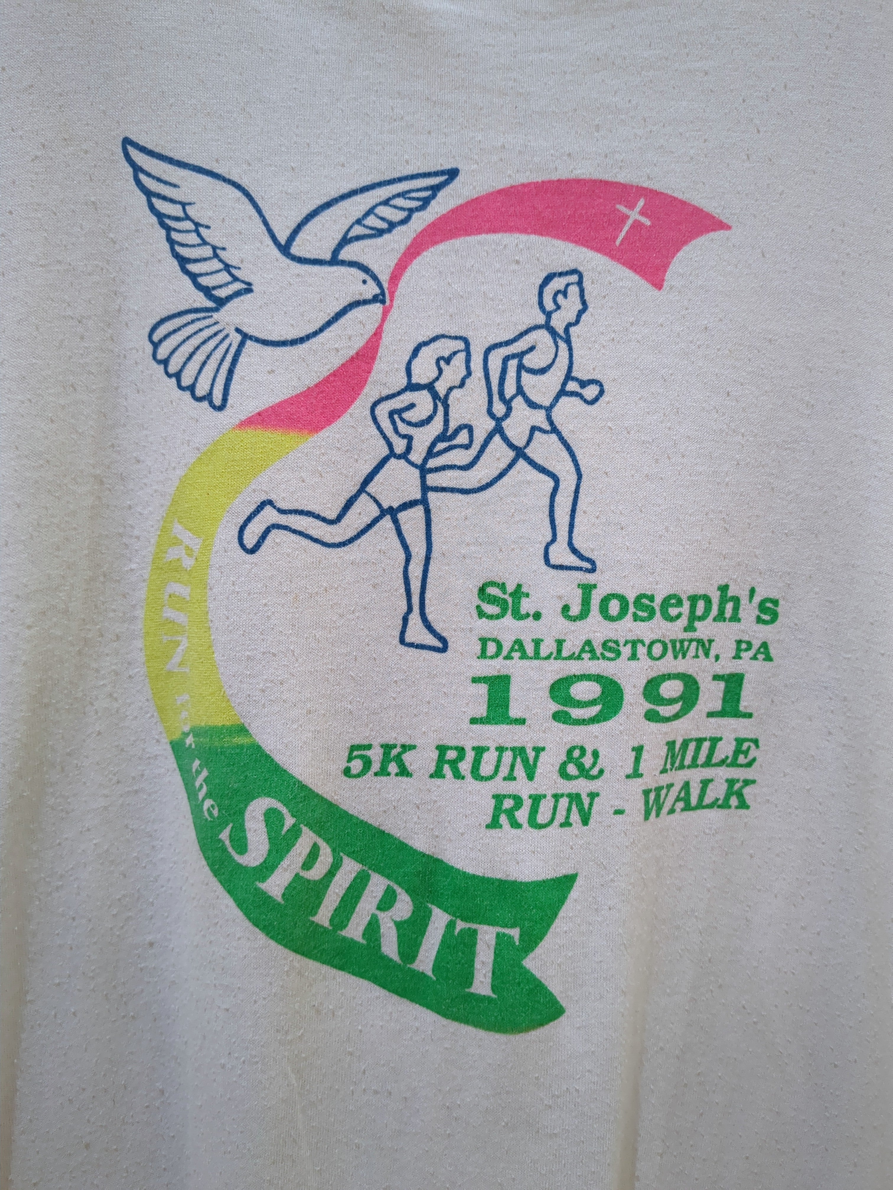 Jerzees 90s 5K Run Single Stitch Tee - (L)