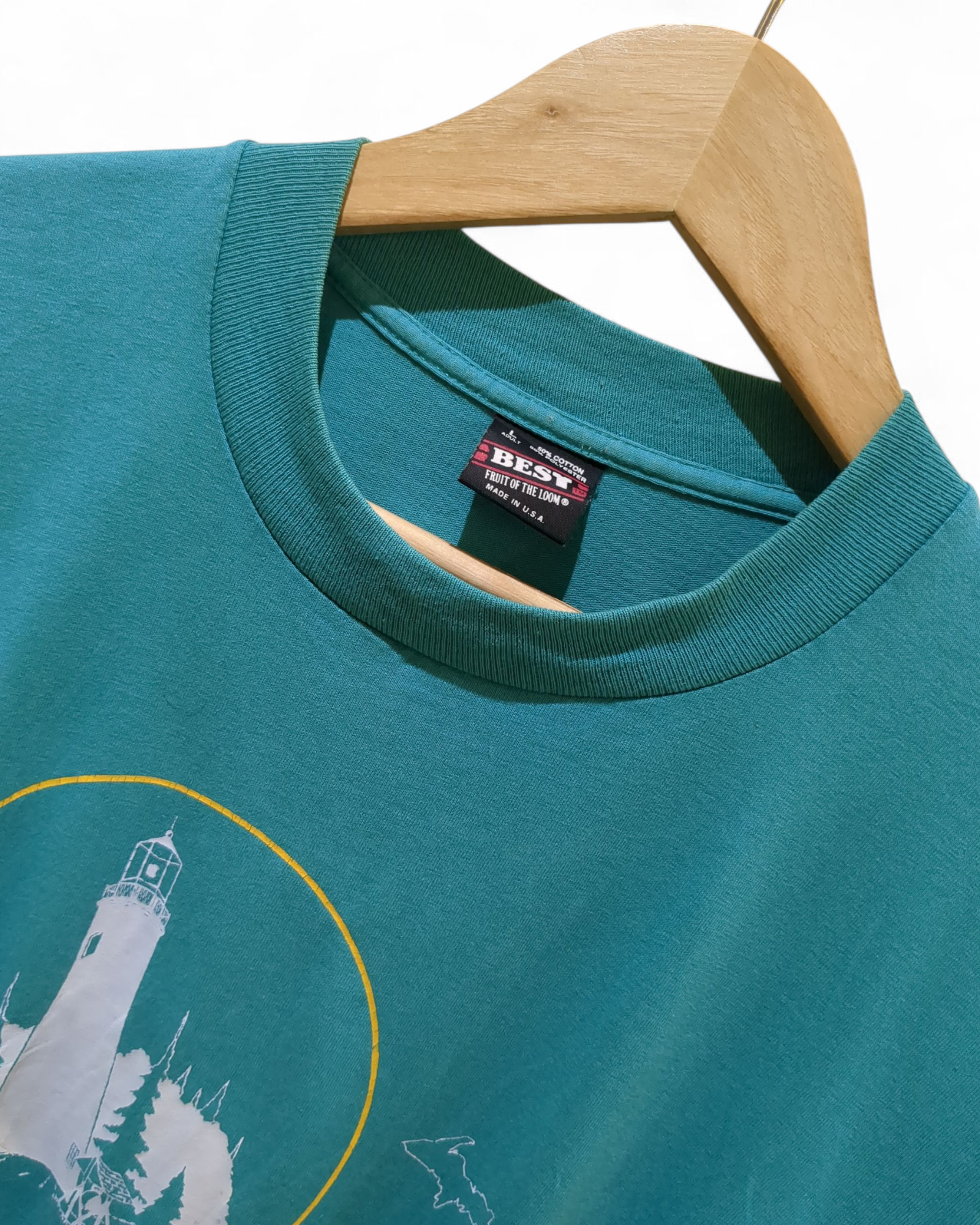 Fruit Of The Loom 90s Presque Isle Single Stitch Tee - (L)