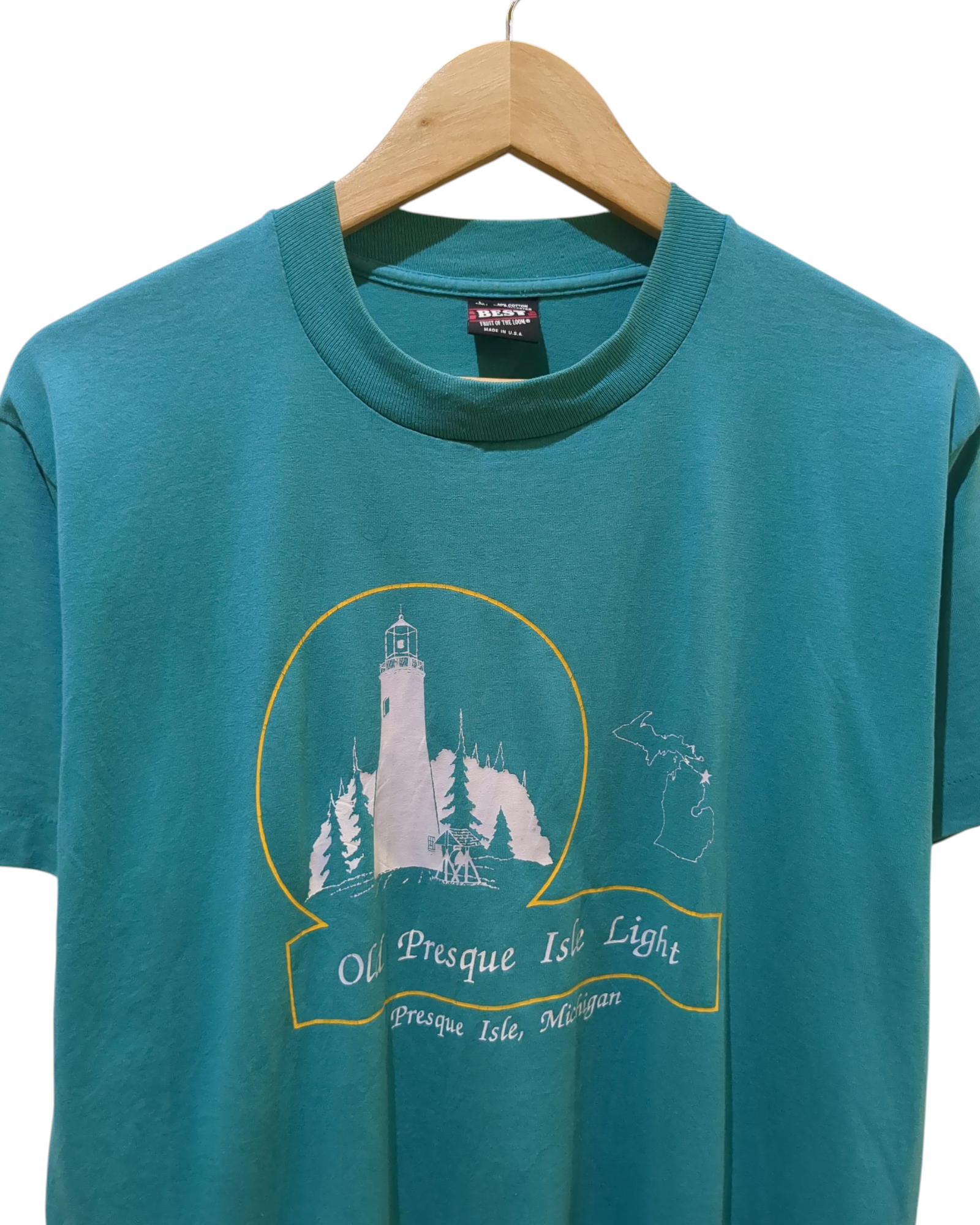 Fruit Of The Loom 90s Presque Isle Single Stitch Tee - (L)