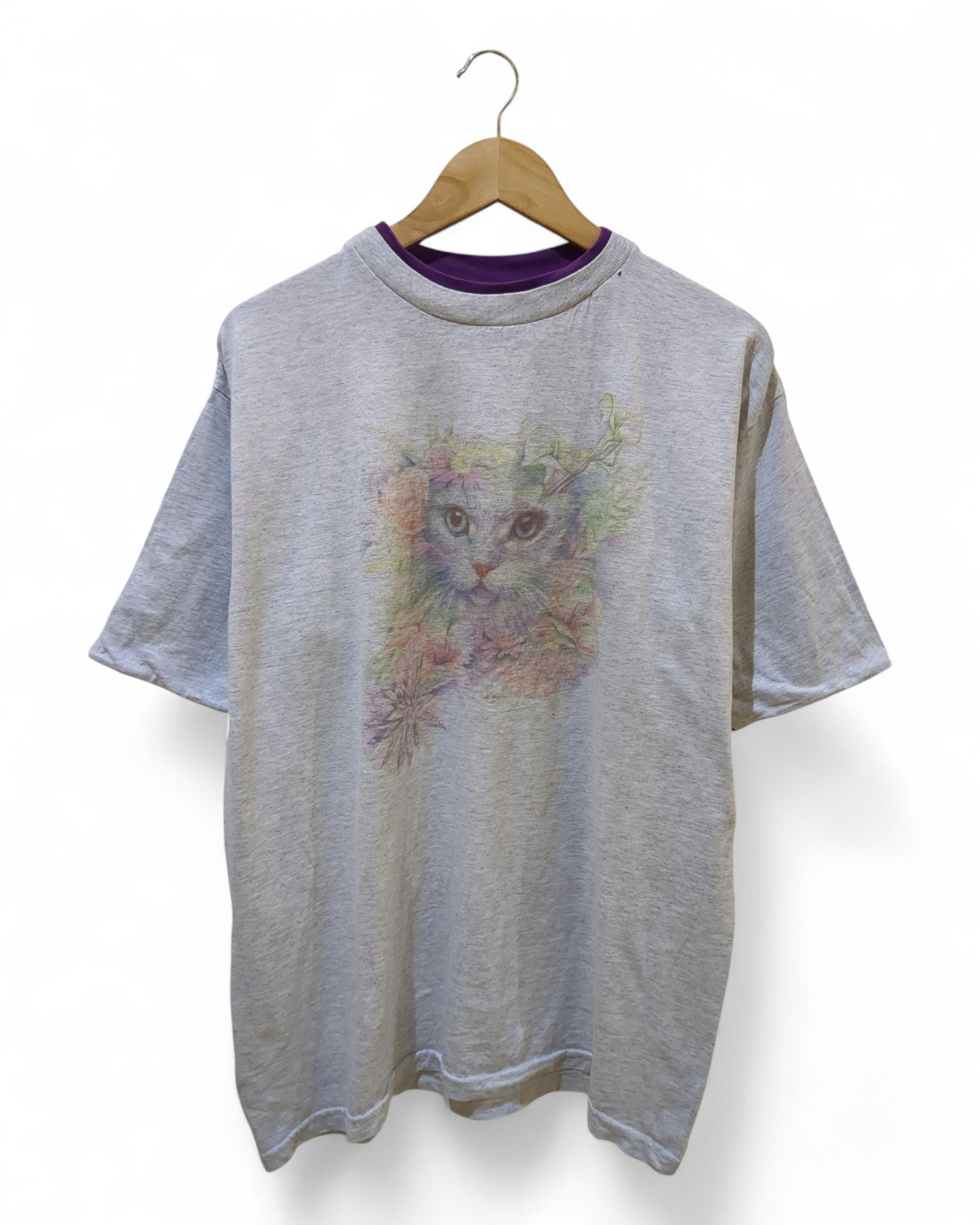 Murina 90s Cat Floral Screen Tee - (L)