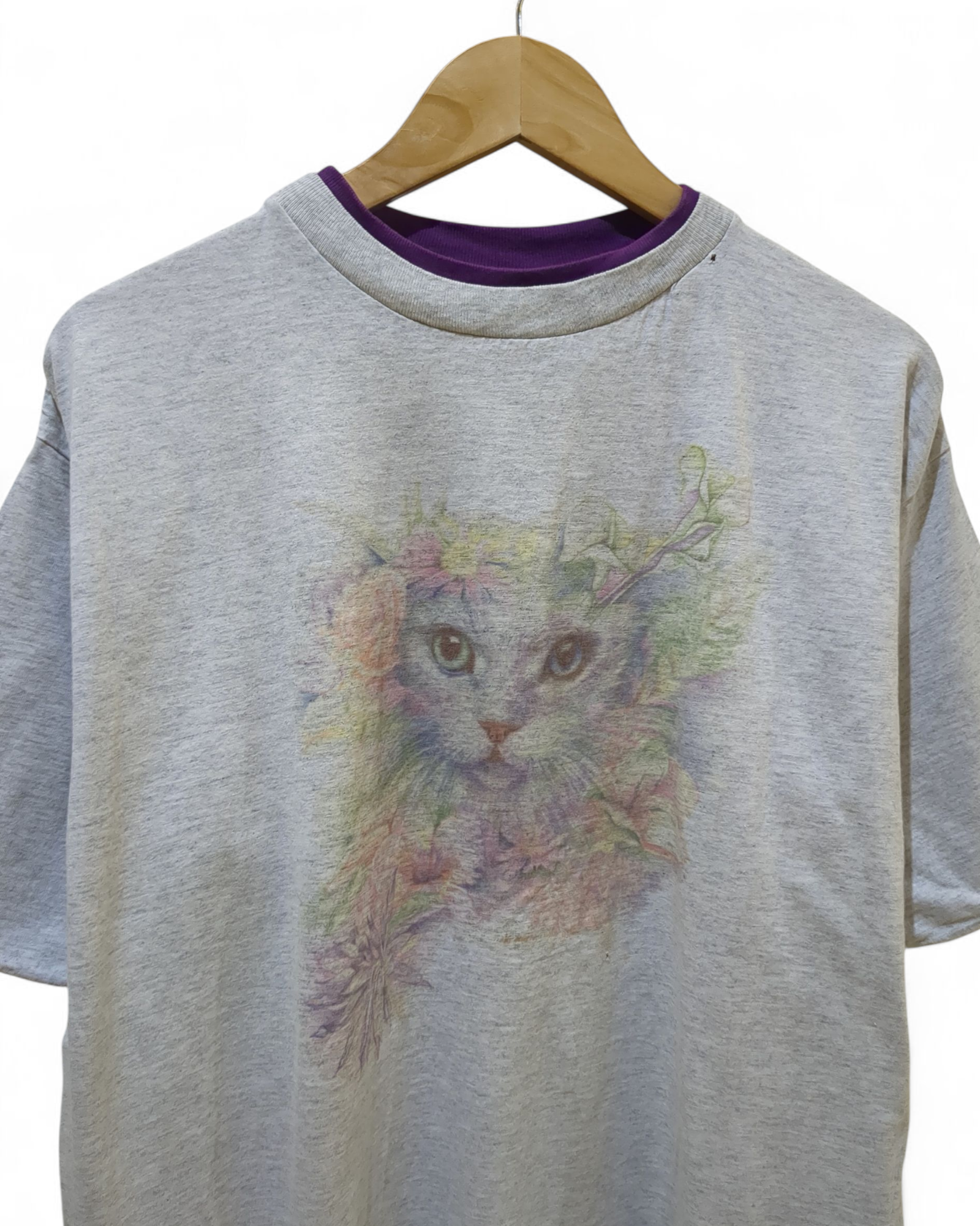 Murina 90s Cat Floral Screen Tee - (L)