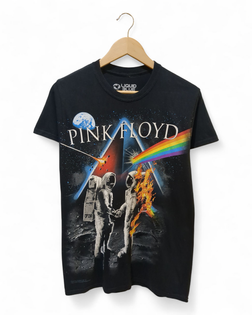 Liquid Blue Pink Floyd Bright Side Of The Moon Tee - (S)