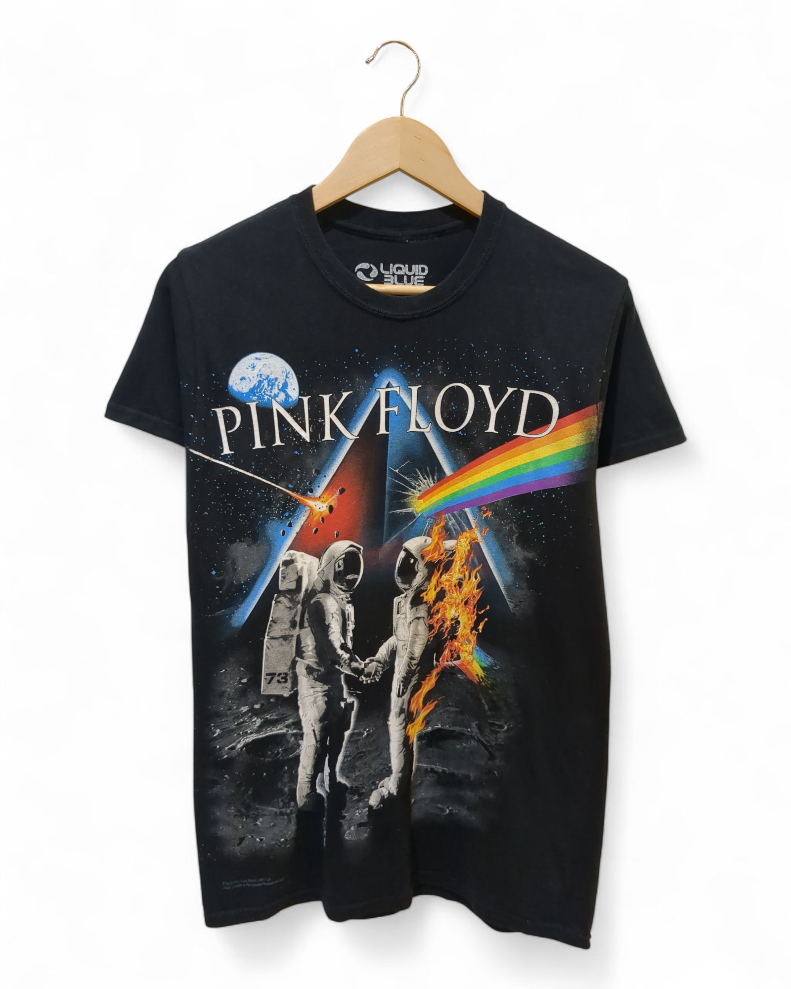 Liquid Blue Pink Floyd Bright Side Of The Moon Tee - (S)