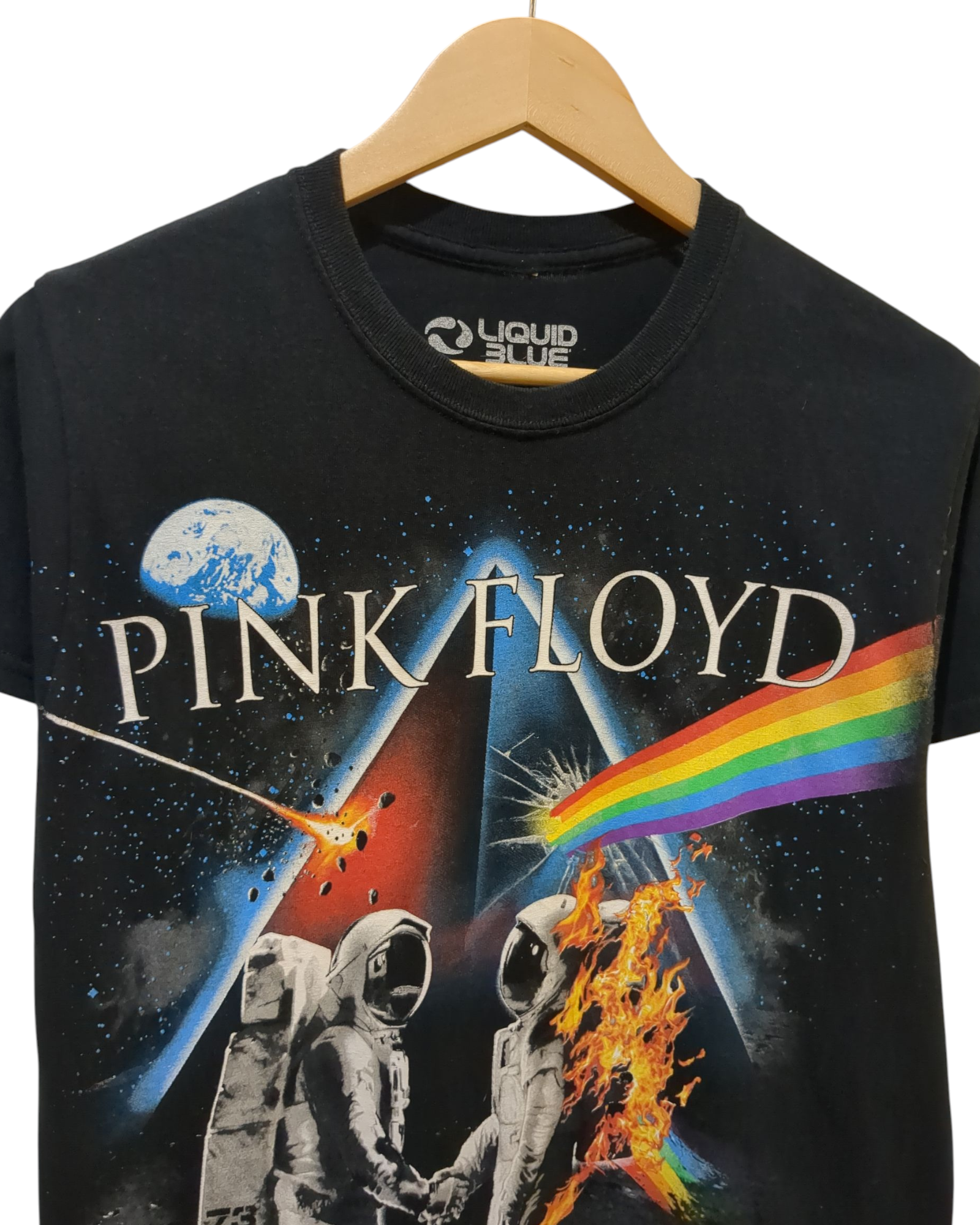 Liquid Blue Pink Floyd Bright Side Of The Moon Tee - (S)