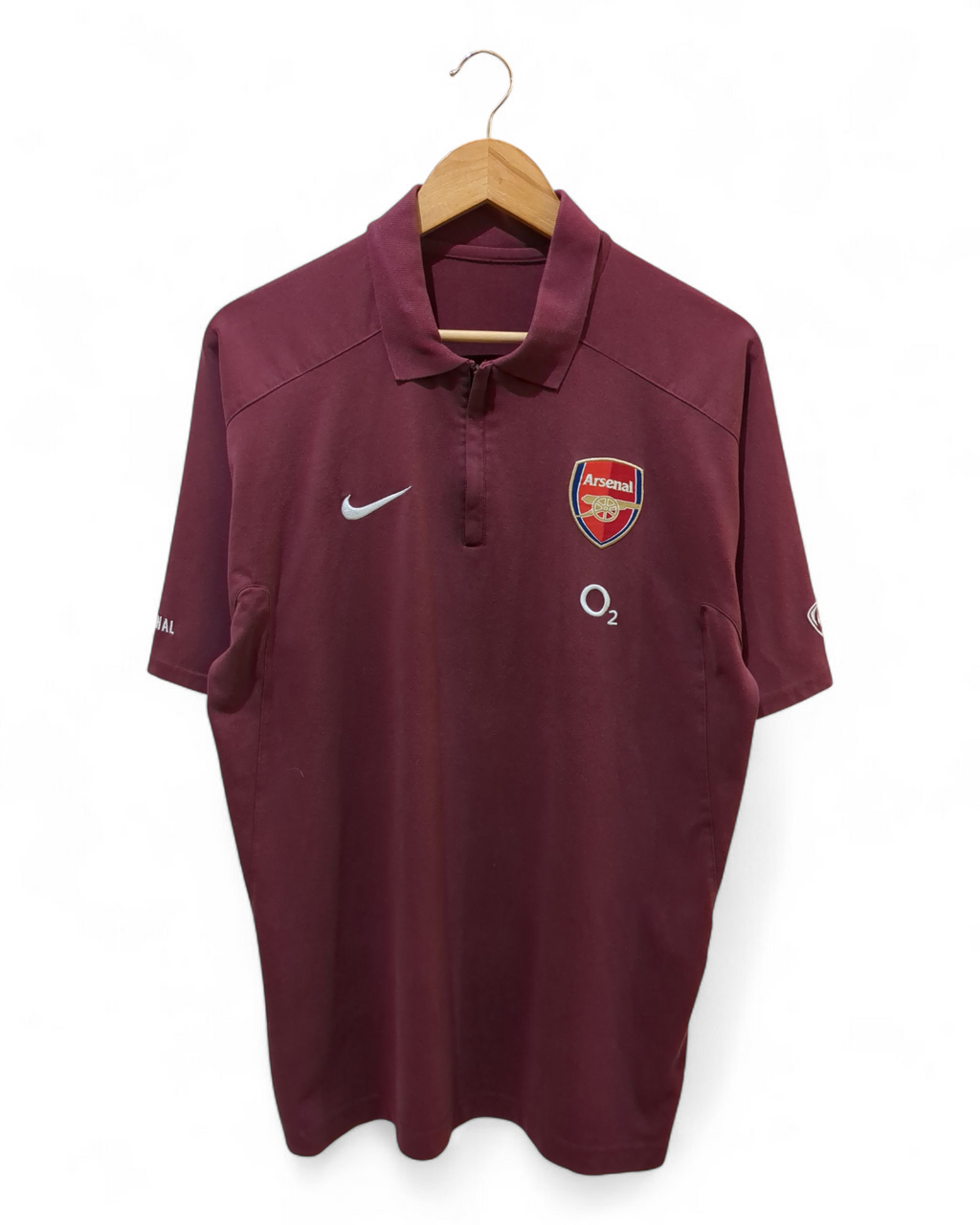 2005-06 Nike Arsenal 1/4 Zip Polo Shirt - (L)