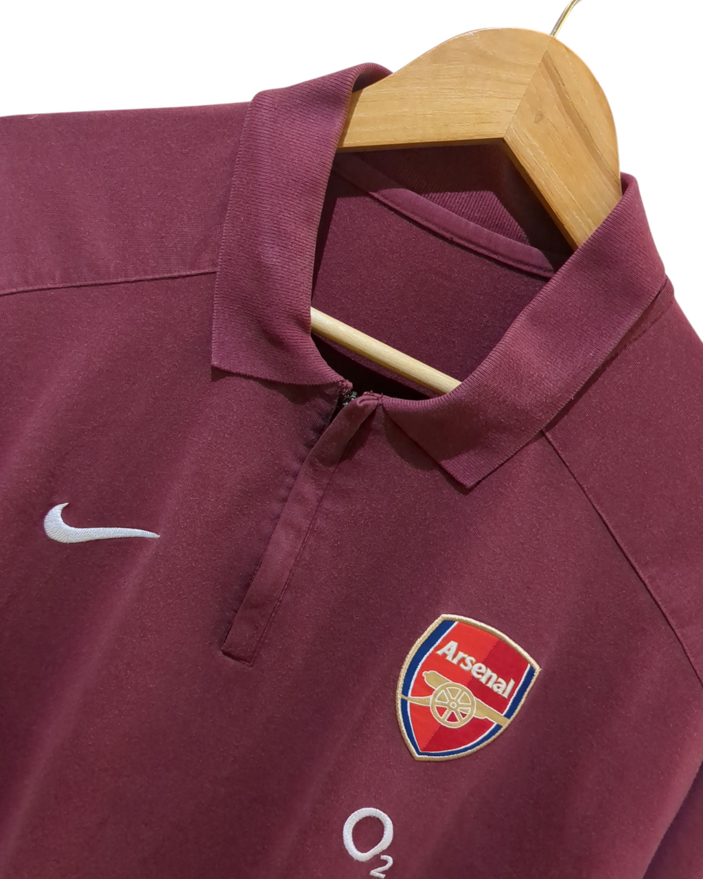 2005-06 Nike Arsenal 1/4 Zip Polo Shirt - (L)