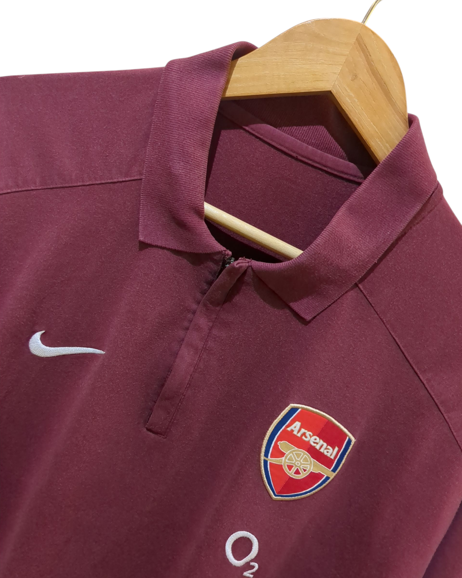 2005-06 Nike Arsenal 1/4 Zip Polo Shirt - (L)