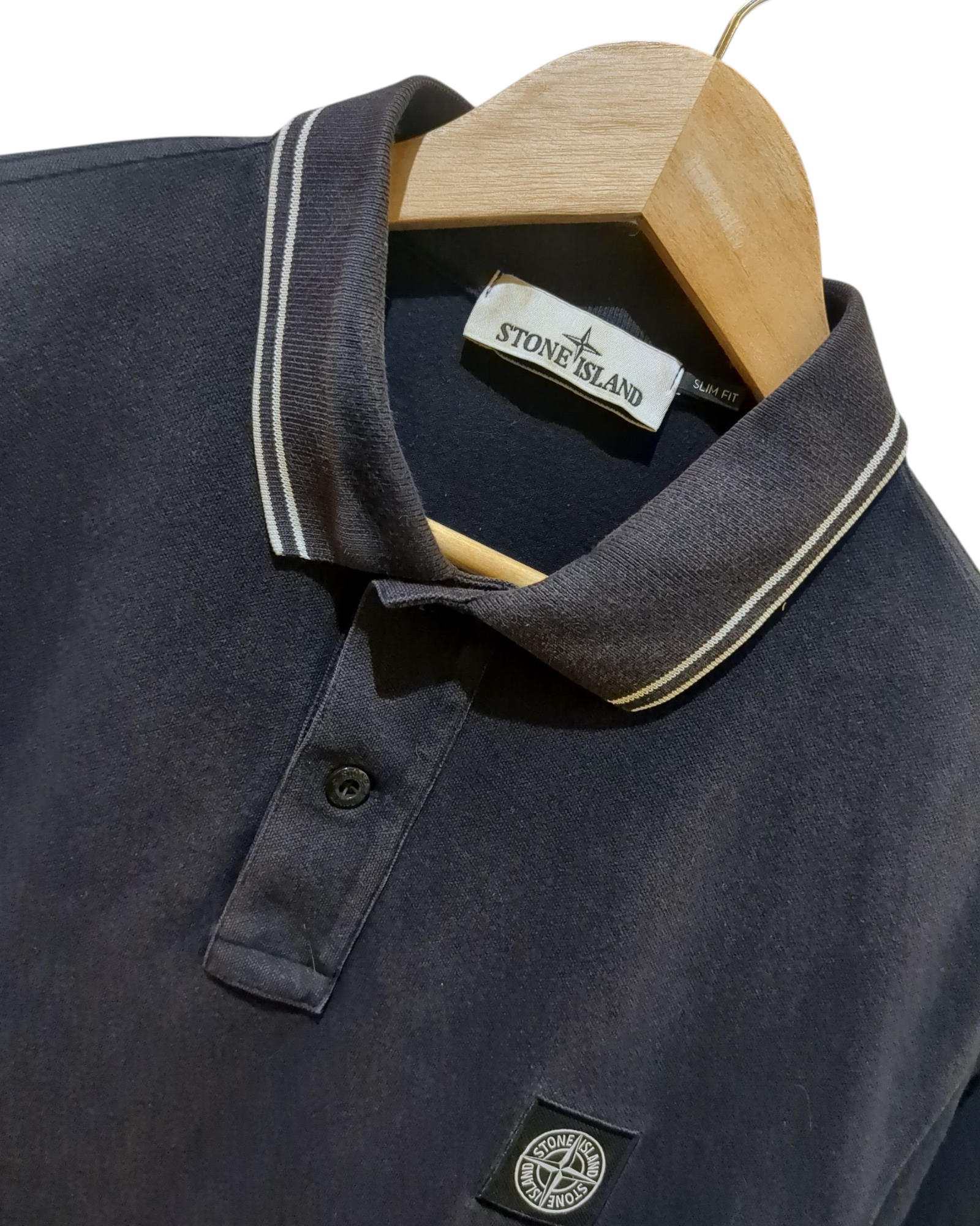 Stone Island Slim Fit Polo Shirt - (L)