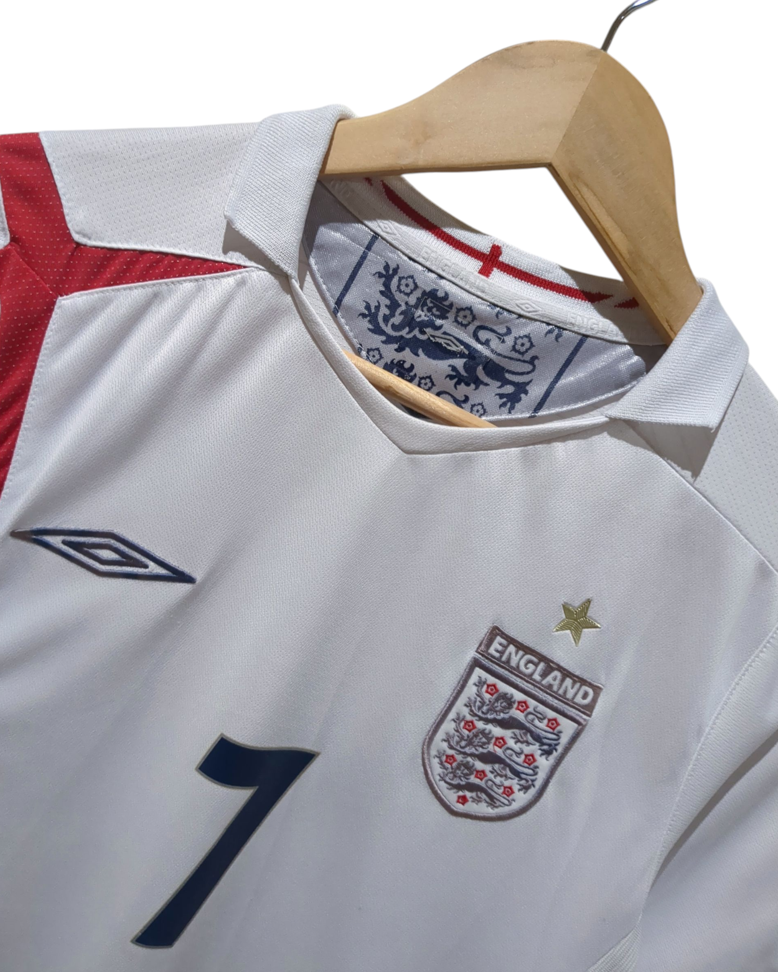 2005-07 Umbro England Home Shirt #7 Beckham - (S)