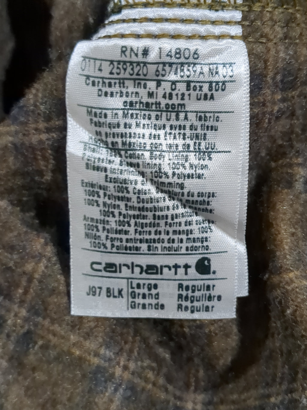 Carhartt Blanket Lined Sandstone Detroit Jacket - (XL)