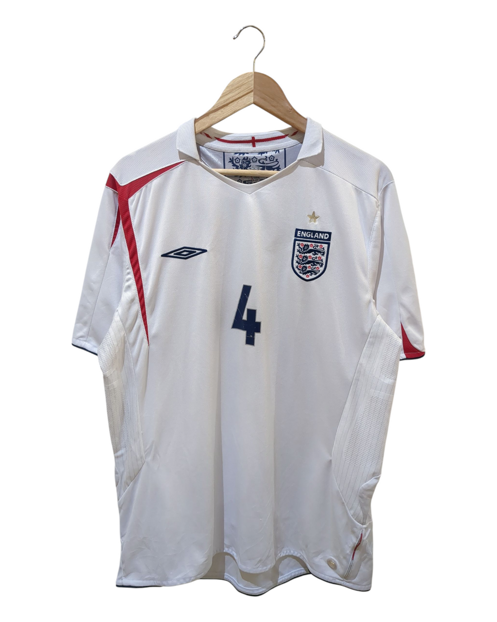 2005-07 England Umbro Home Shirt #4 Gerrard - (XL)