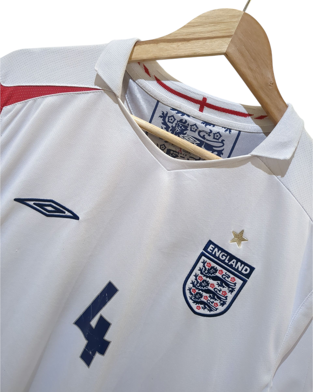 2005-07 England Umbro Home Shirt #4 Gerrard - (XL)