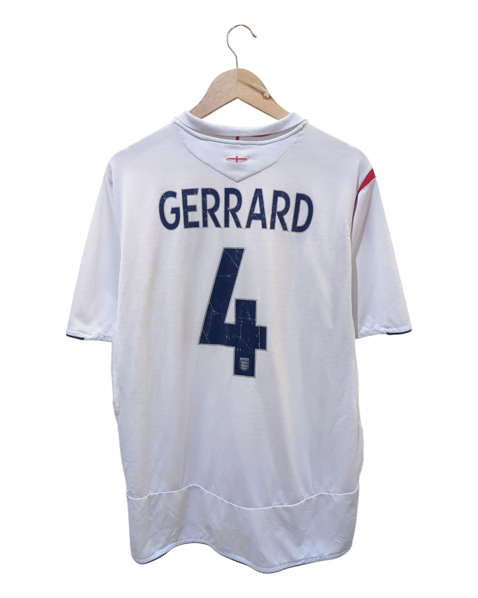 2005-07 England Umbro Home Shirt #4 Gerrard - (XL)