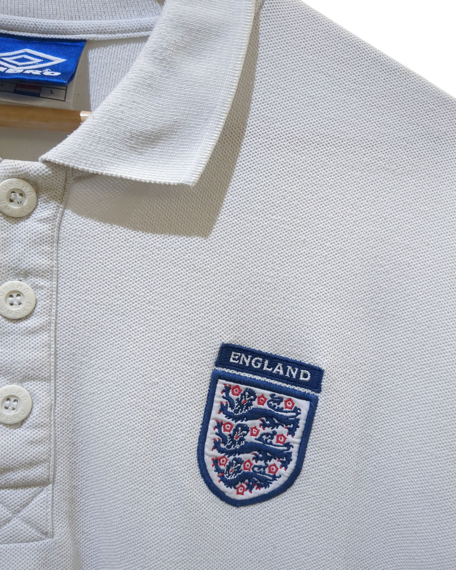 1998-99 England Umbro Polo Shirt - (L)