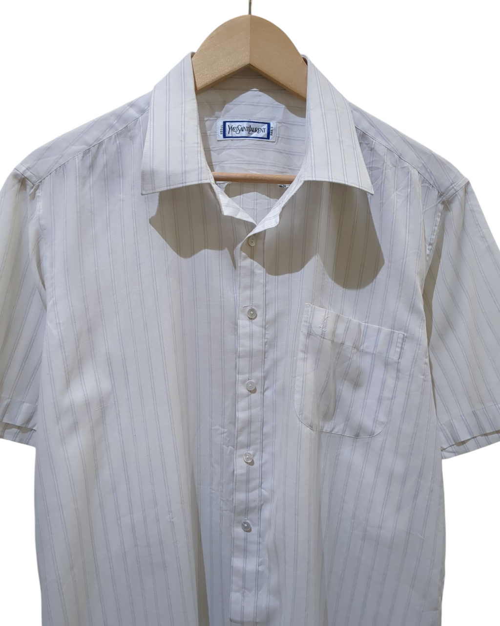 Yves Saint Laurent 90s Striped Short Sleeve Shirt - (L)