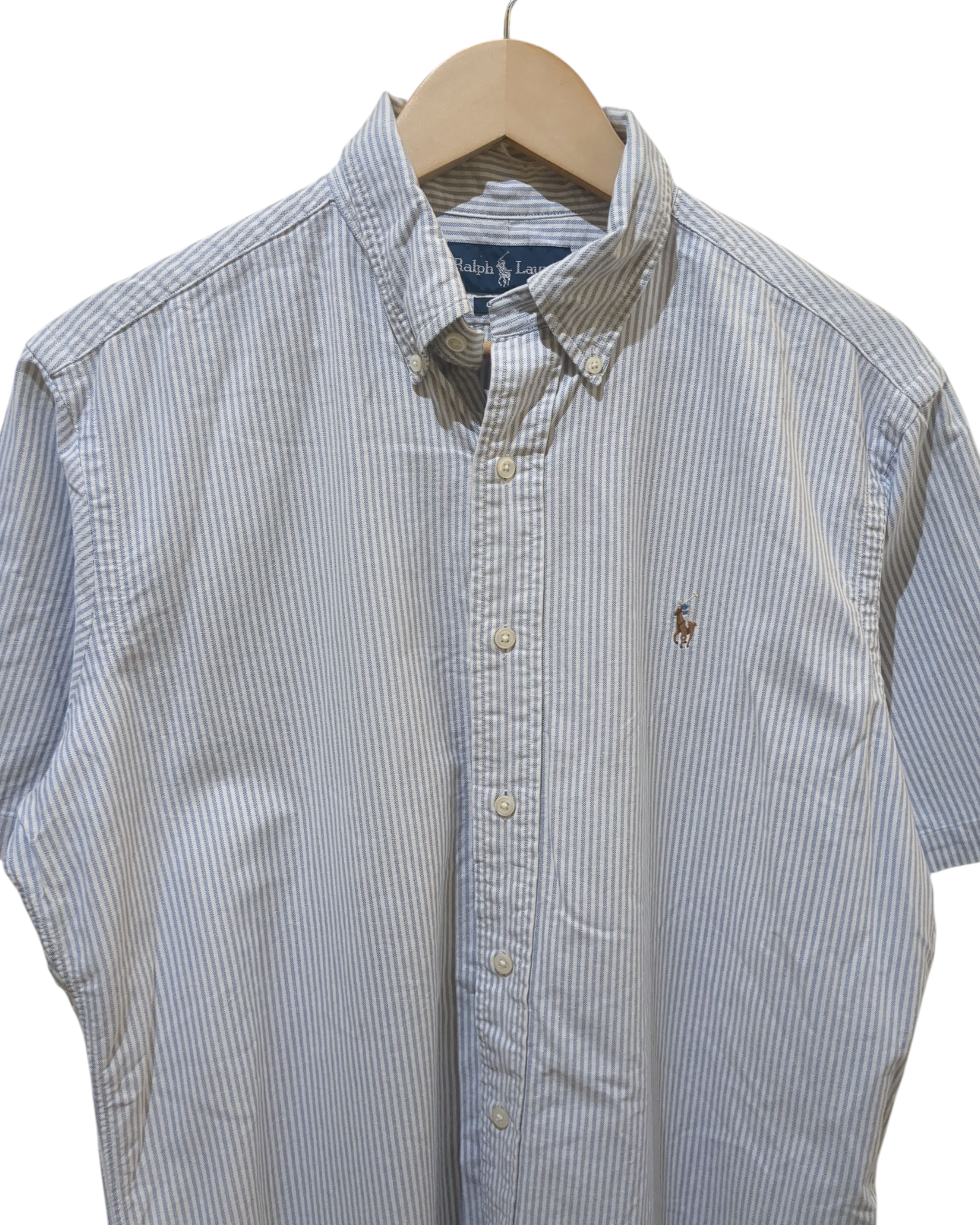Ralph Lauren 00s Classic Fit Striped Short Sleeve Shirt - (L)