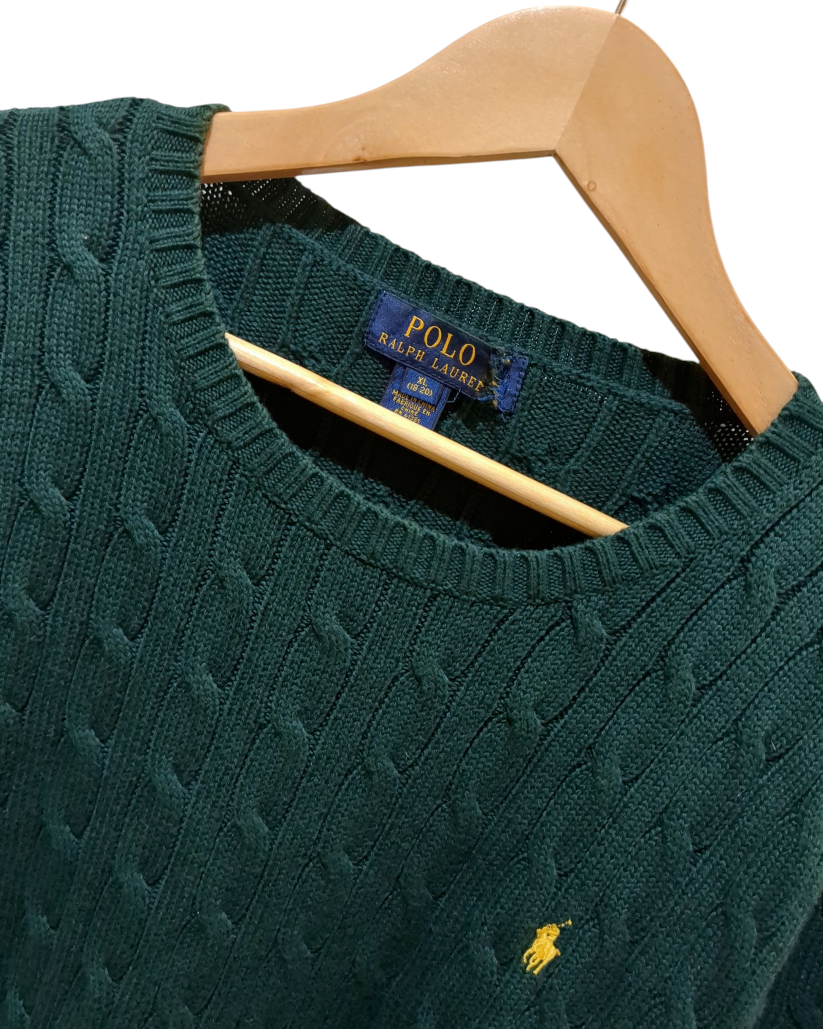 Ralph Lauren Cable Knit Crewneck Jumper - (M)