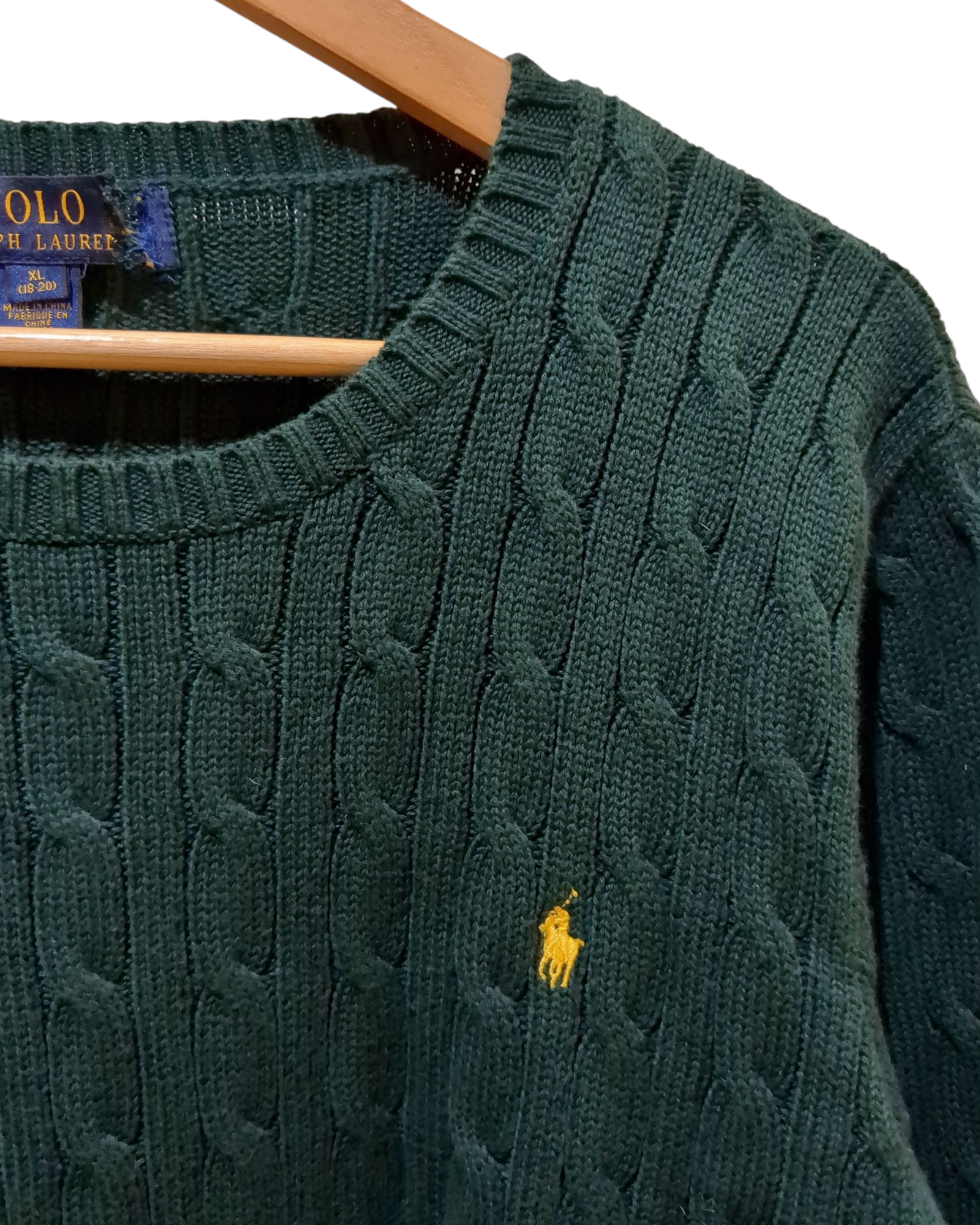Ralph Lauren Cable Knit Crewneck Jumper - (M)