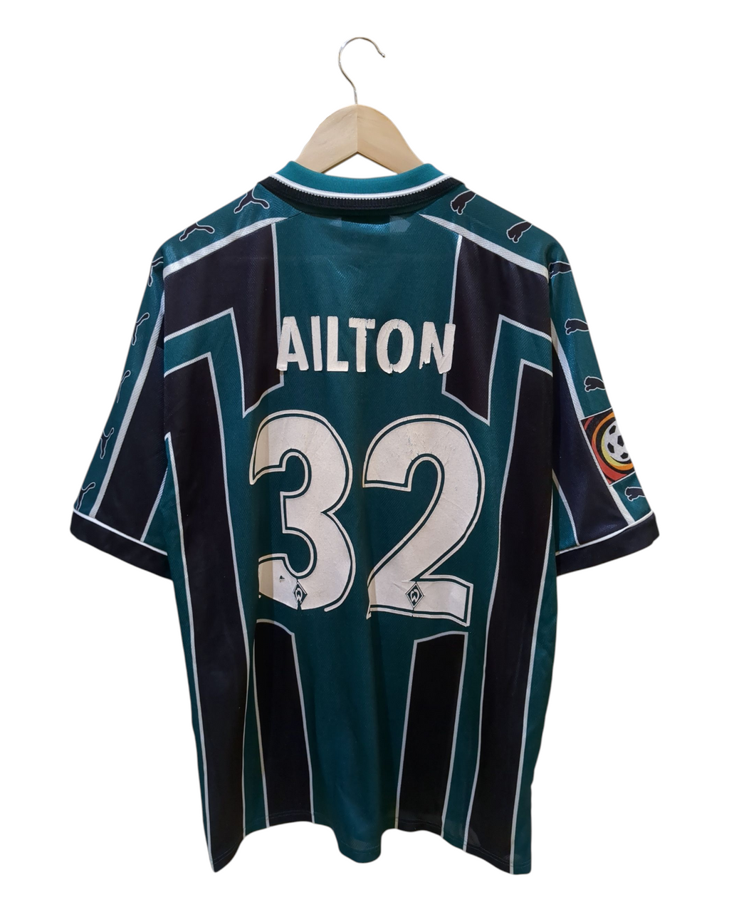 1999-00 Werder Bremen Puma Home Shirt #32 Ailton - (XL)