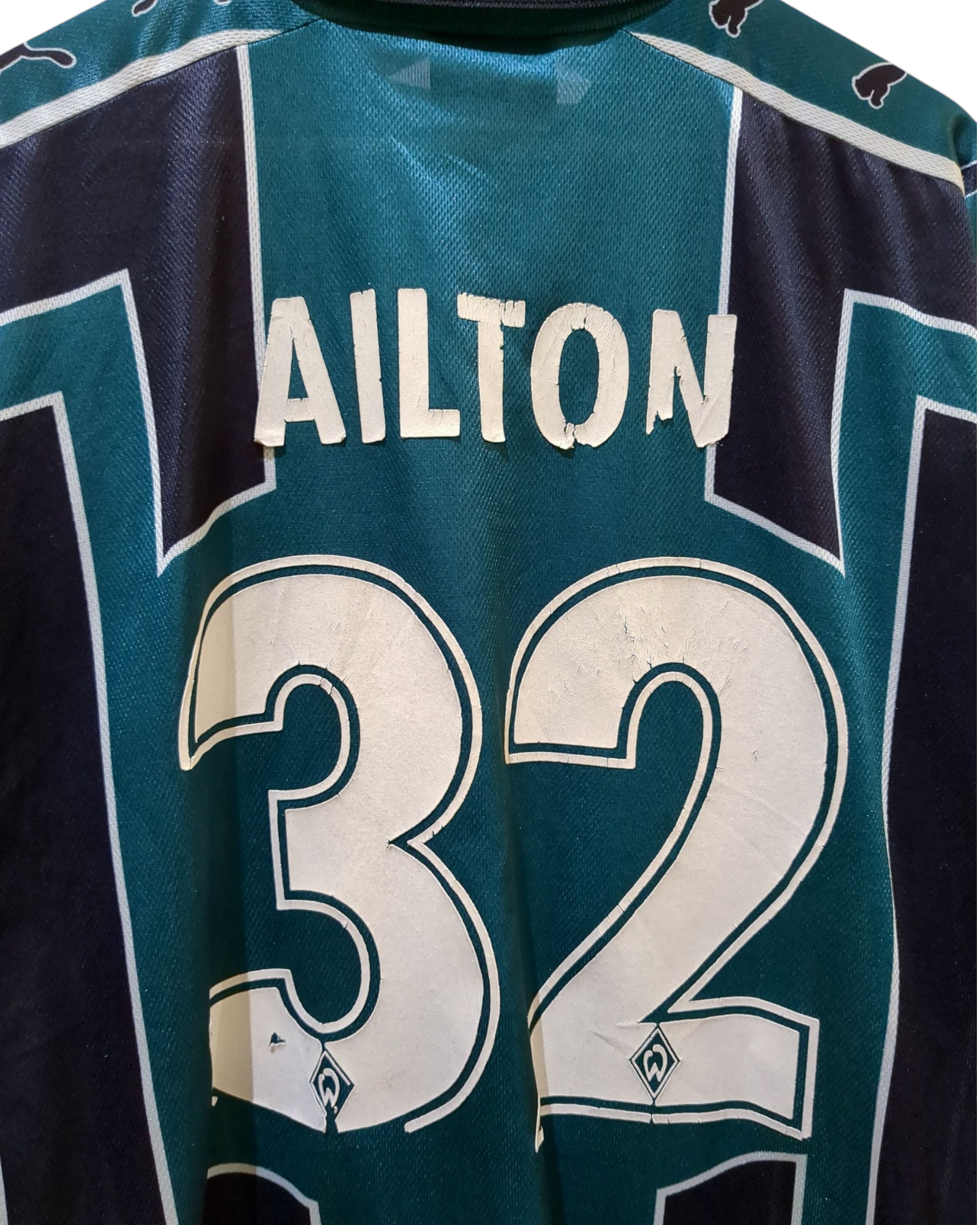 1999-00 Werder Bremen Puma Home Shirt #32 Ailton - (XL)