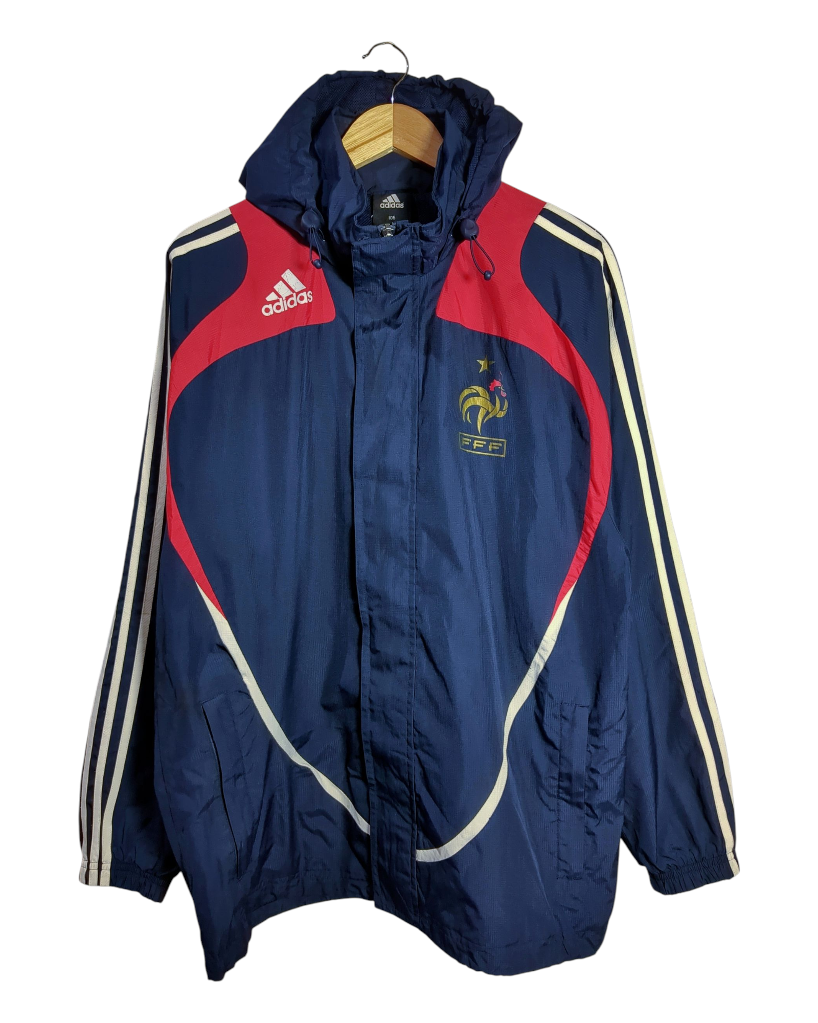 2007-08 France Adidas Hooded Rain Jacket - (L)