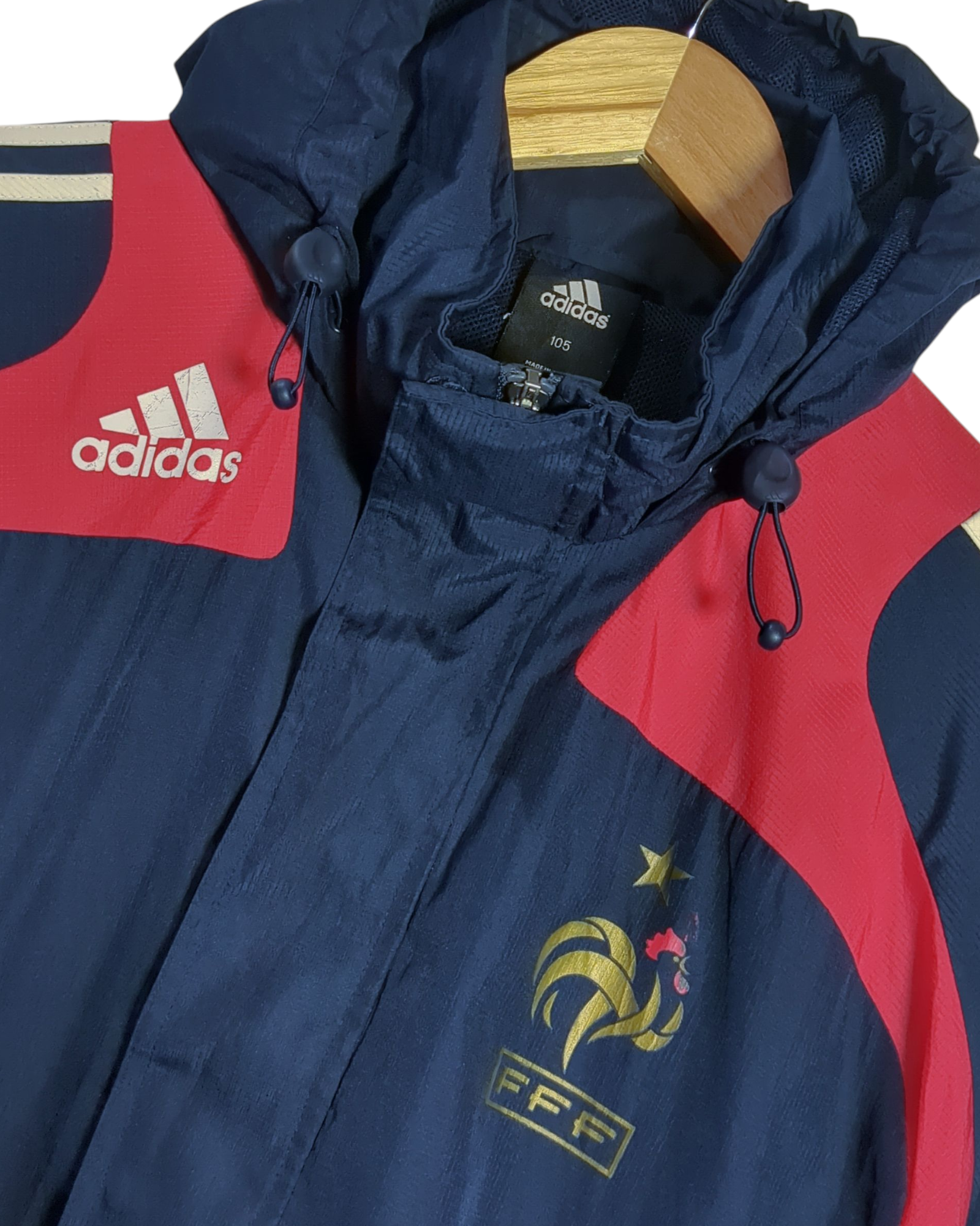 2007-08 France Adidas Hooded Rain Jacket - (L)