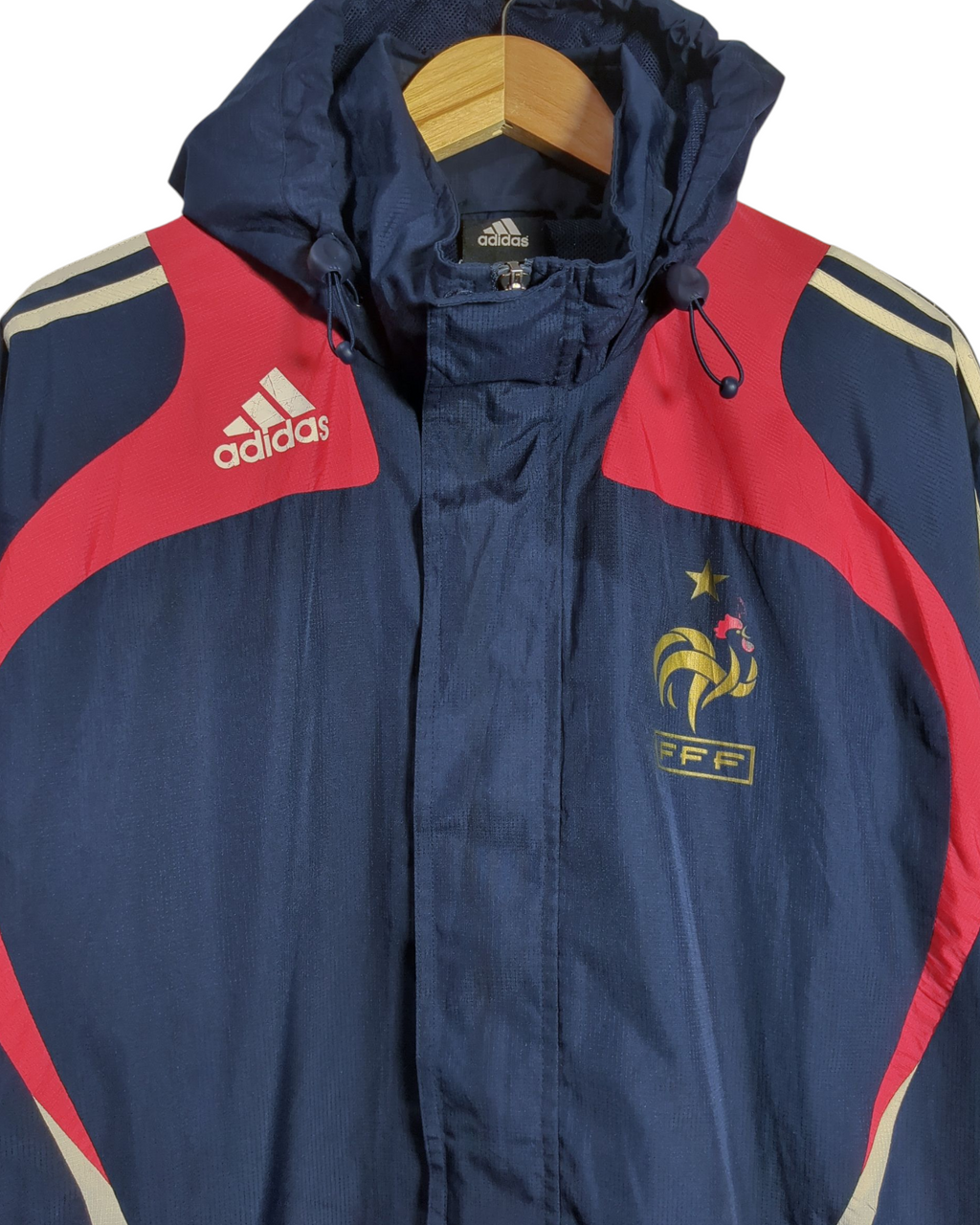 2007-08 France Adidas Hooded Rain Jacket - (L)