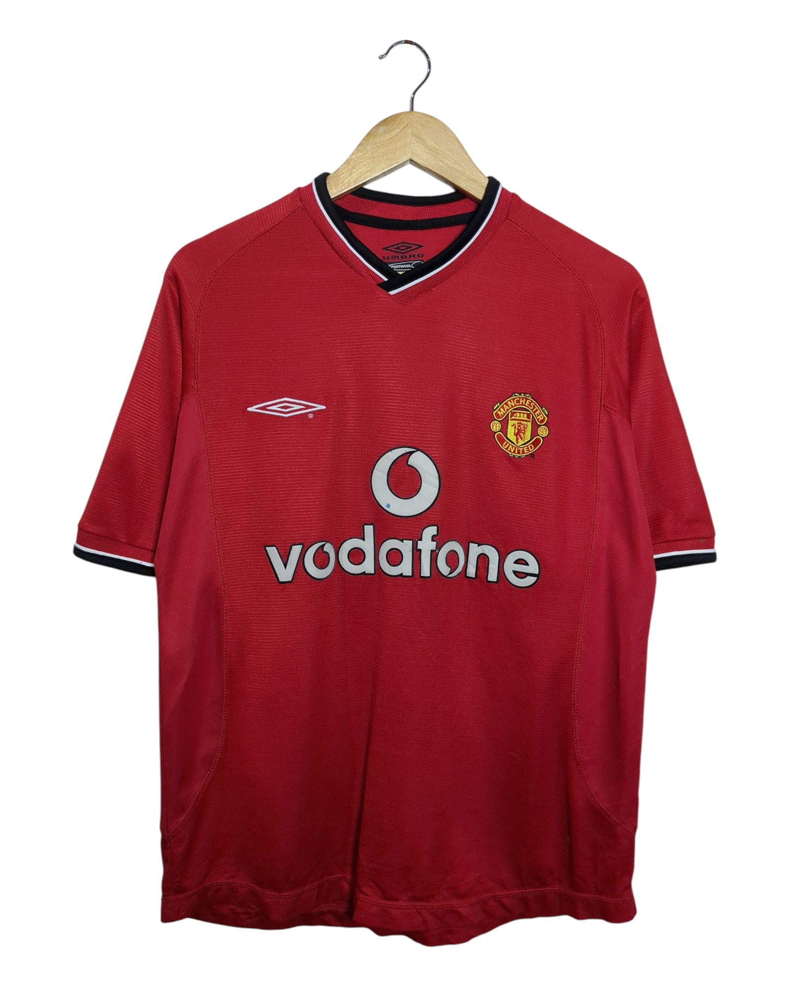 2000-02 Manchester United Umbro Home Shirt #7 Beckham - (Y)