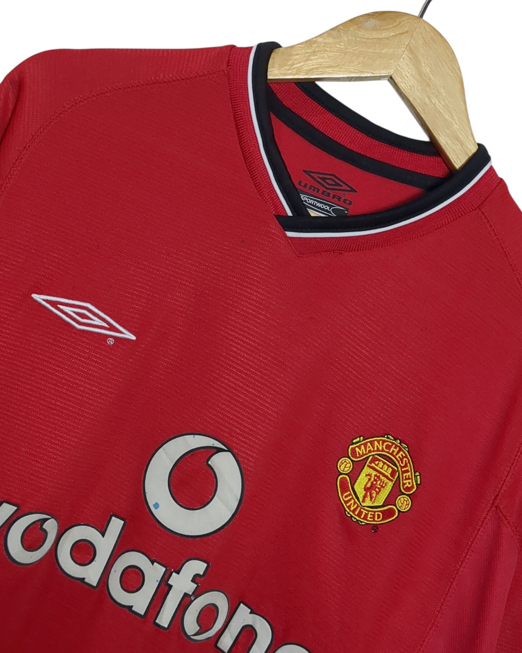 2000-02 Manchester United Umbro Home Shirt #7 Beckham - (Y)