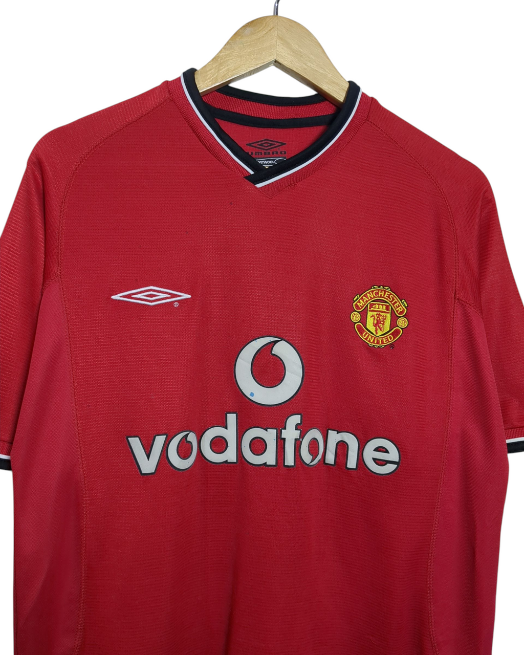 2000-02 Manchester United Umbro Home Shirt #7 Beckham - (Y)