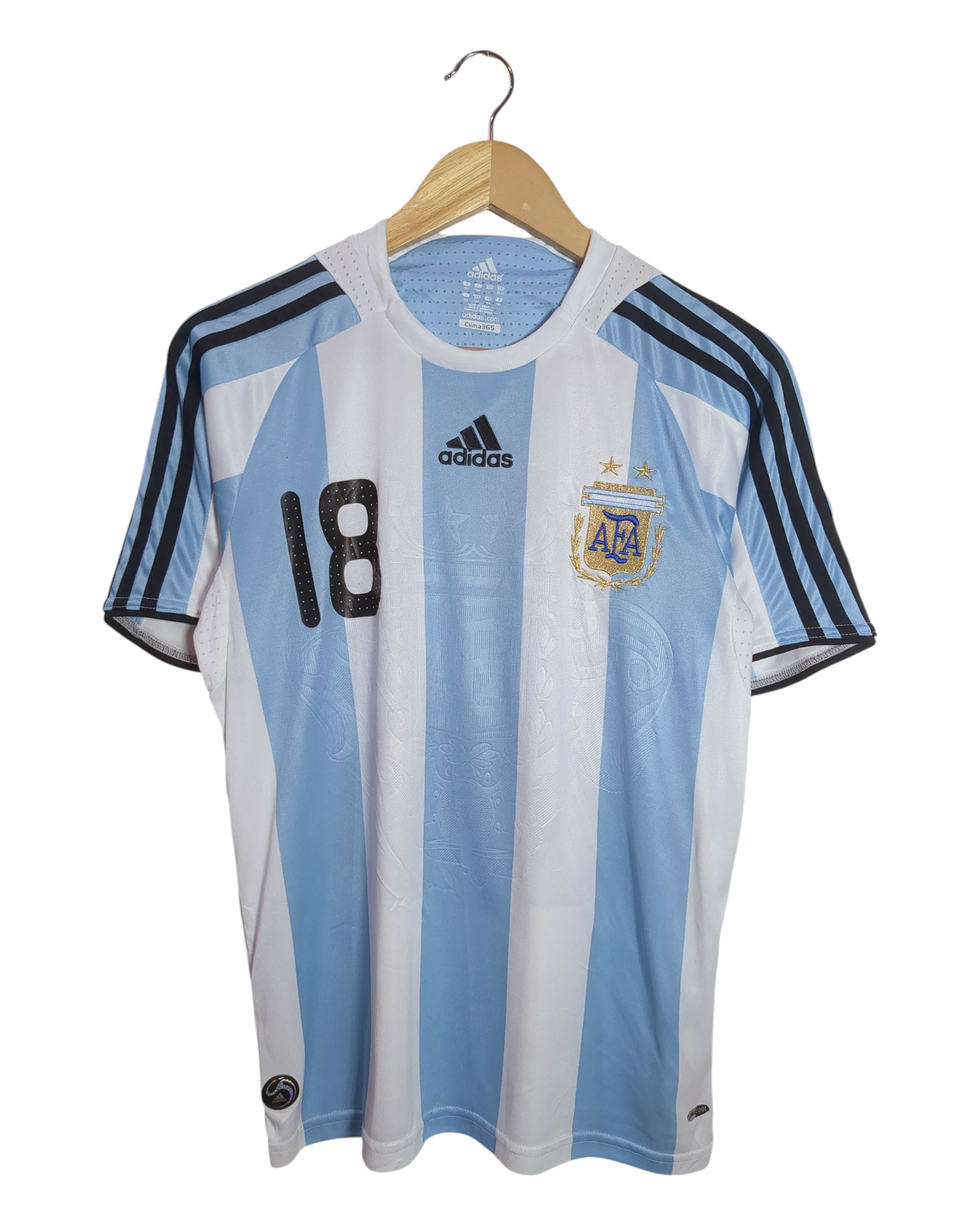 2008-09 Argentina Adidas Home Shirt #18 Messi - (XL.Boys)
