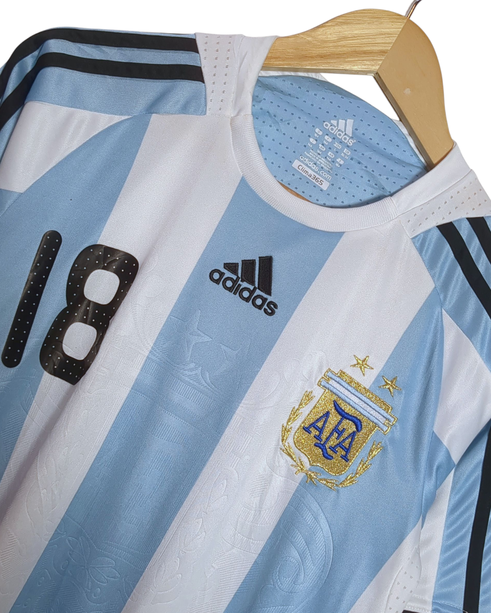 2008-09 Argentina Adidas Home Shirt #18 Messi - (XL.Boys)