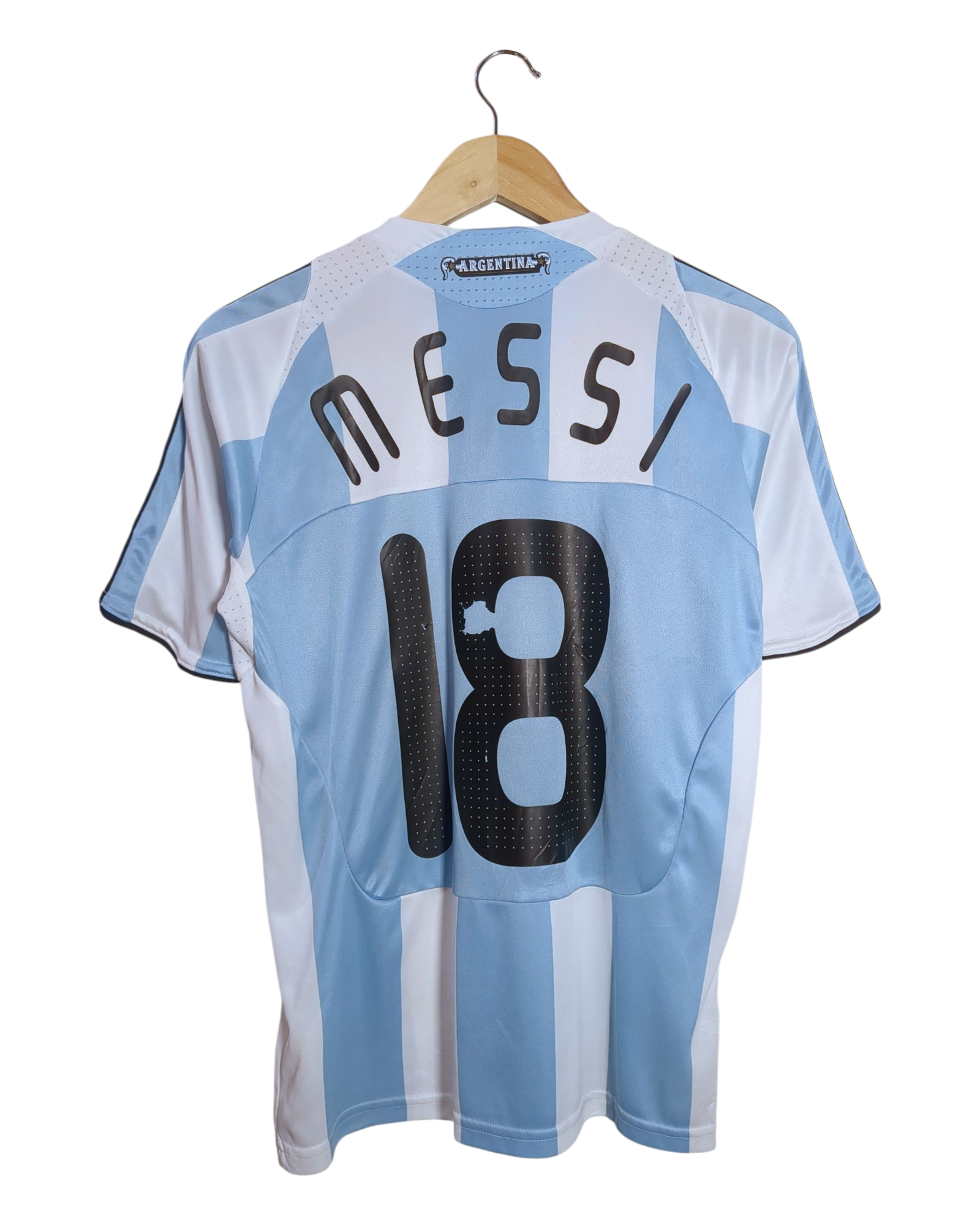 2008-09 Argentina Adidas Home Shirt #18 Messi - (XL.Boys)