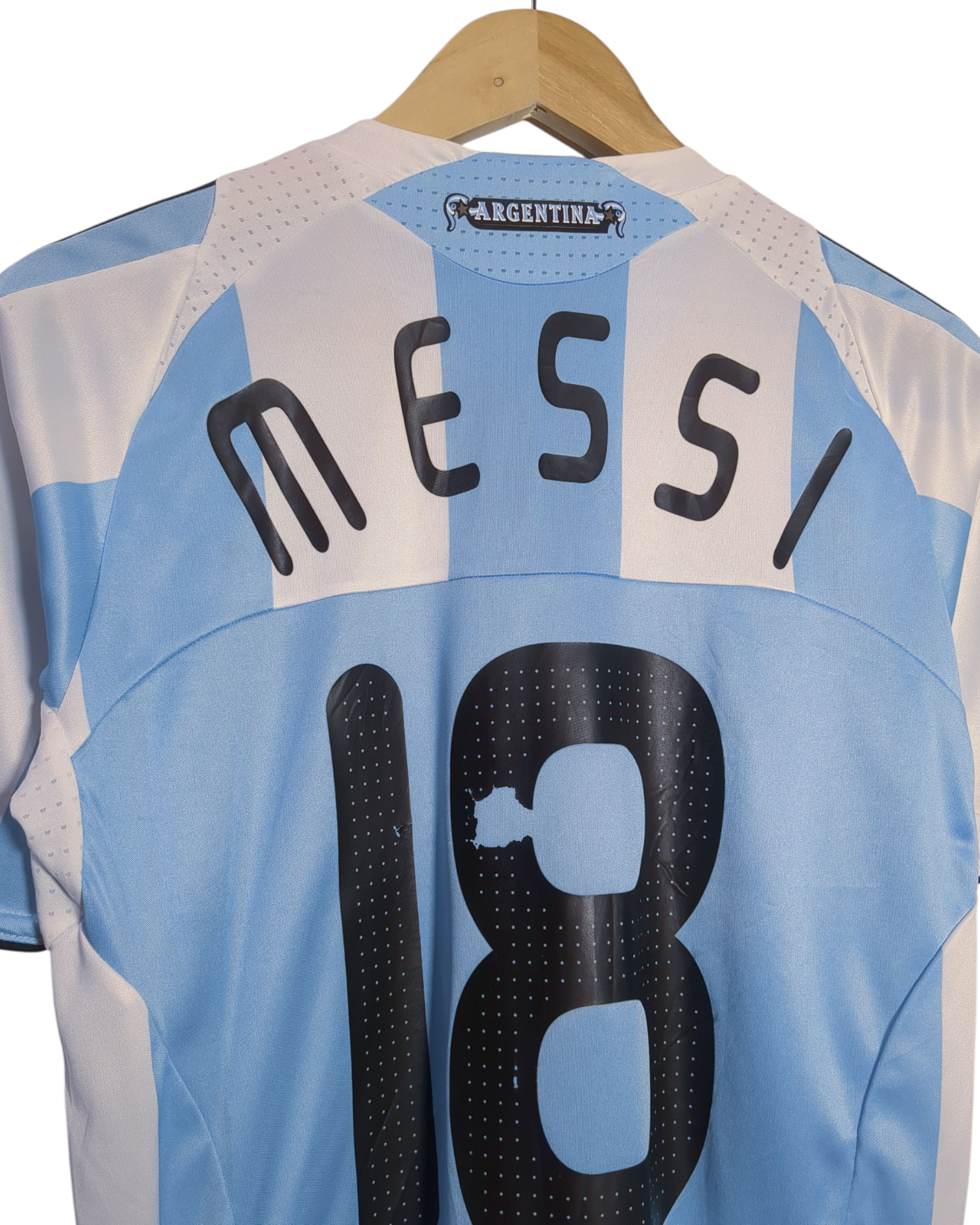 2008-09 Argentina Adidas Home Shirt #18 Messi - (XL.Boys)