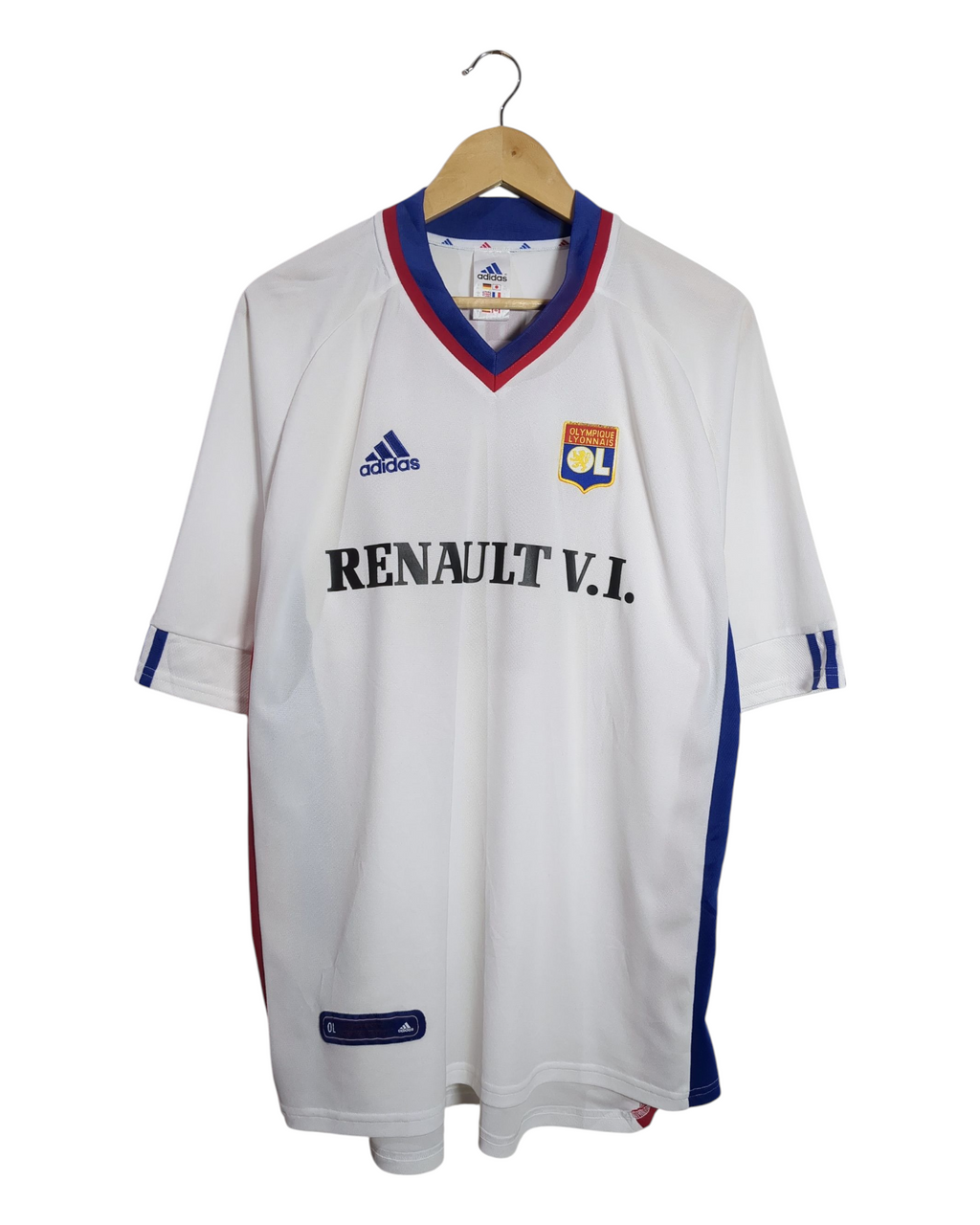 2001-02 Olympique Lyonnais Adidas Home Shirt #10 Carriere - (XL)