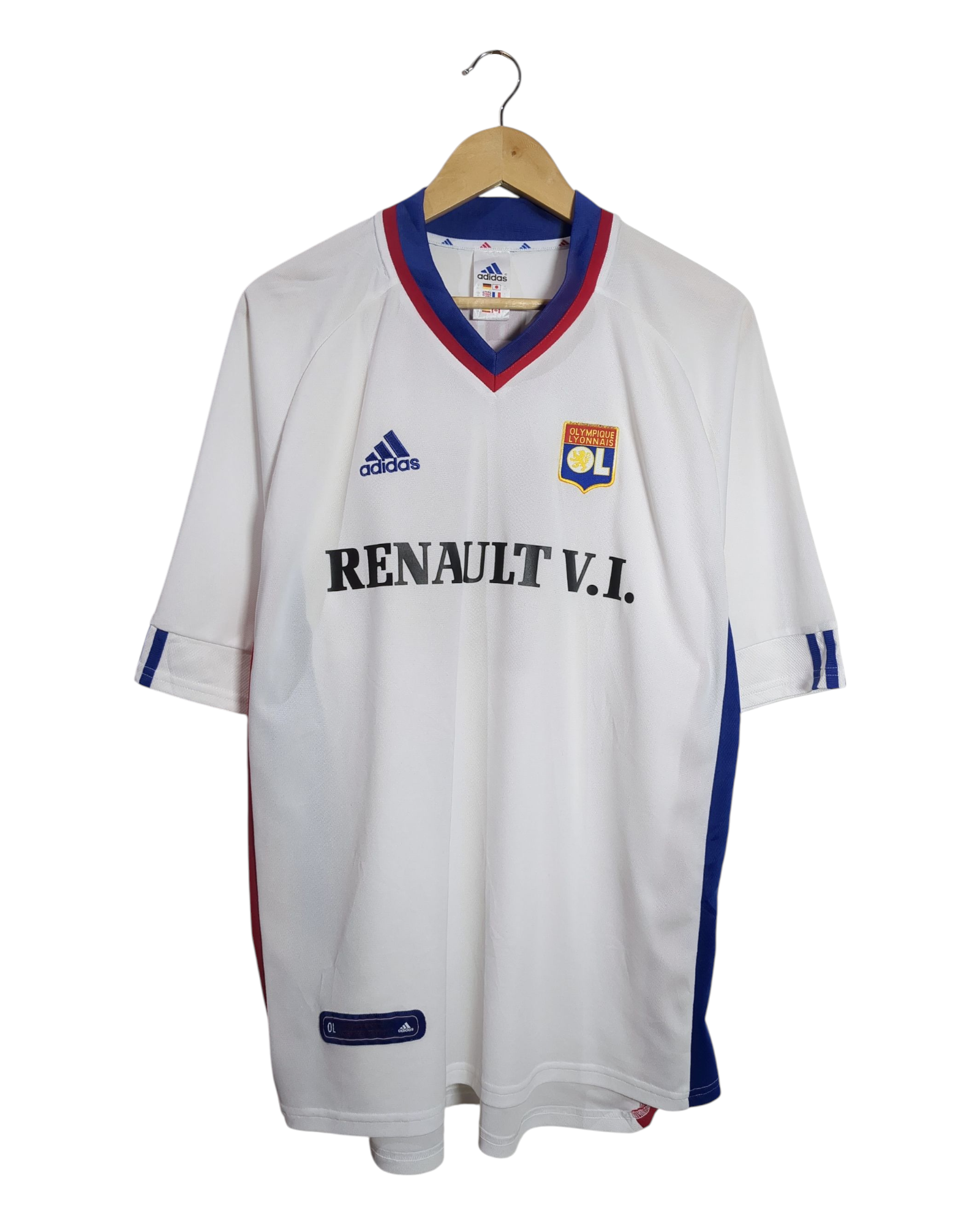 2001-02 Olympique Lyonnais Adidas Home Shirt #10 Carriere - (XL)