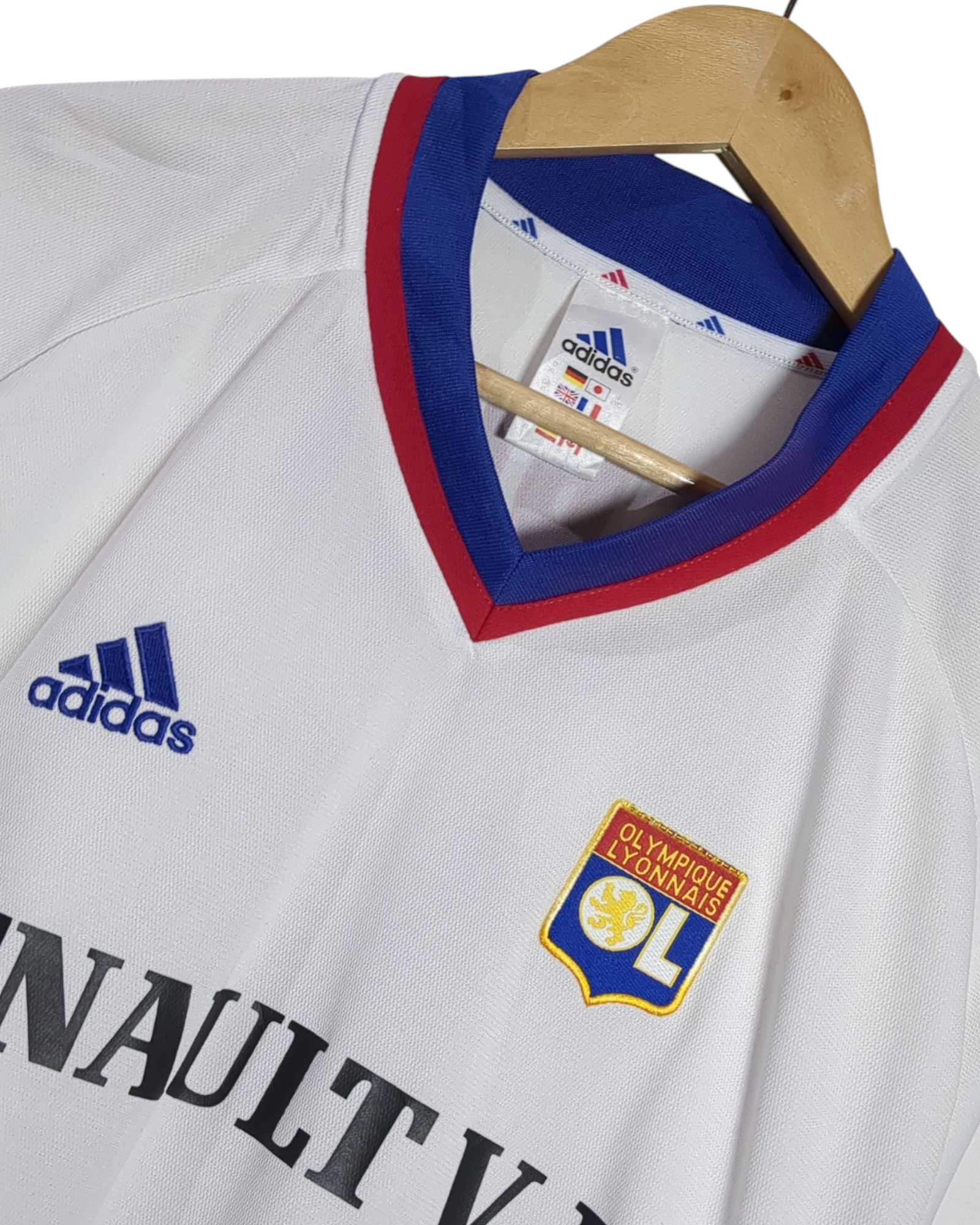 2001-02 Olympique Lyonnais Adidas Home Shirt #10 Carriere - (XL)