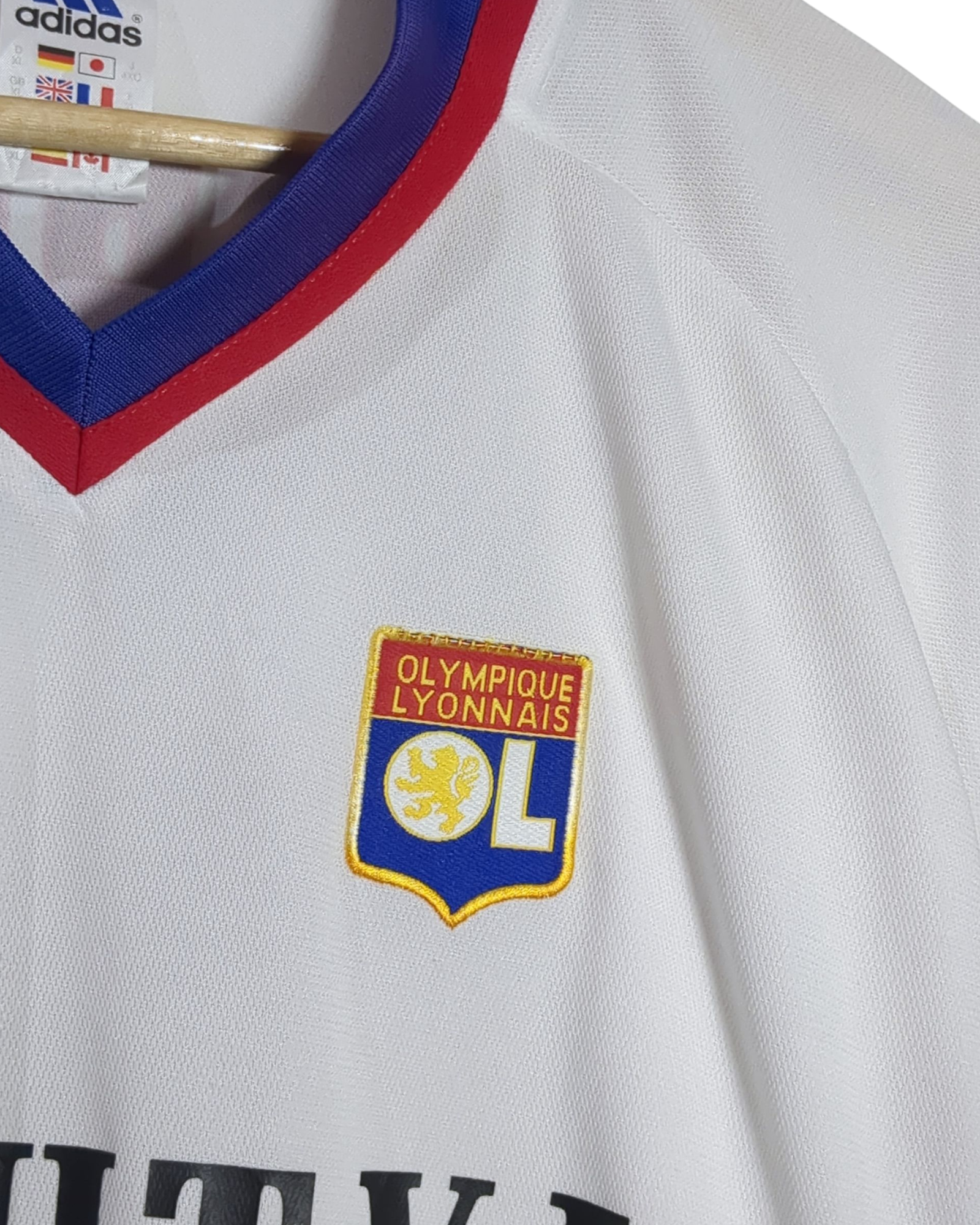 2001-02 Olympique Lyonnais Adidas Home Shirt #10 Carriere - (XL)