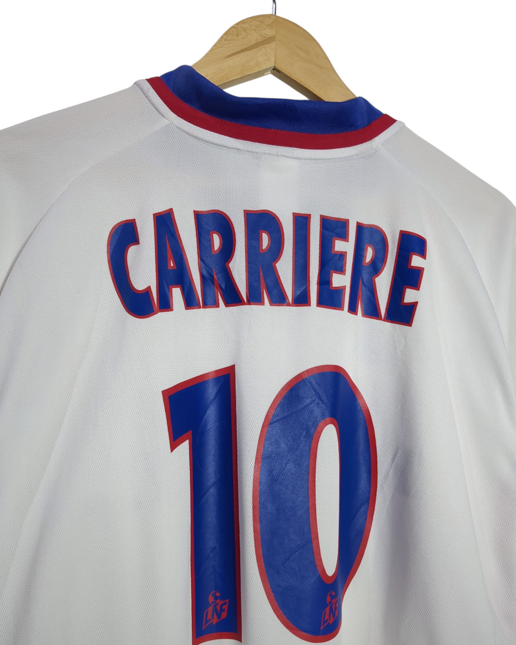 2001-02 Olympique Lyonnais Adidas Home Shirt #10 Carriere - (XL)
