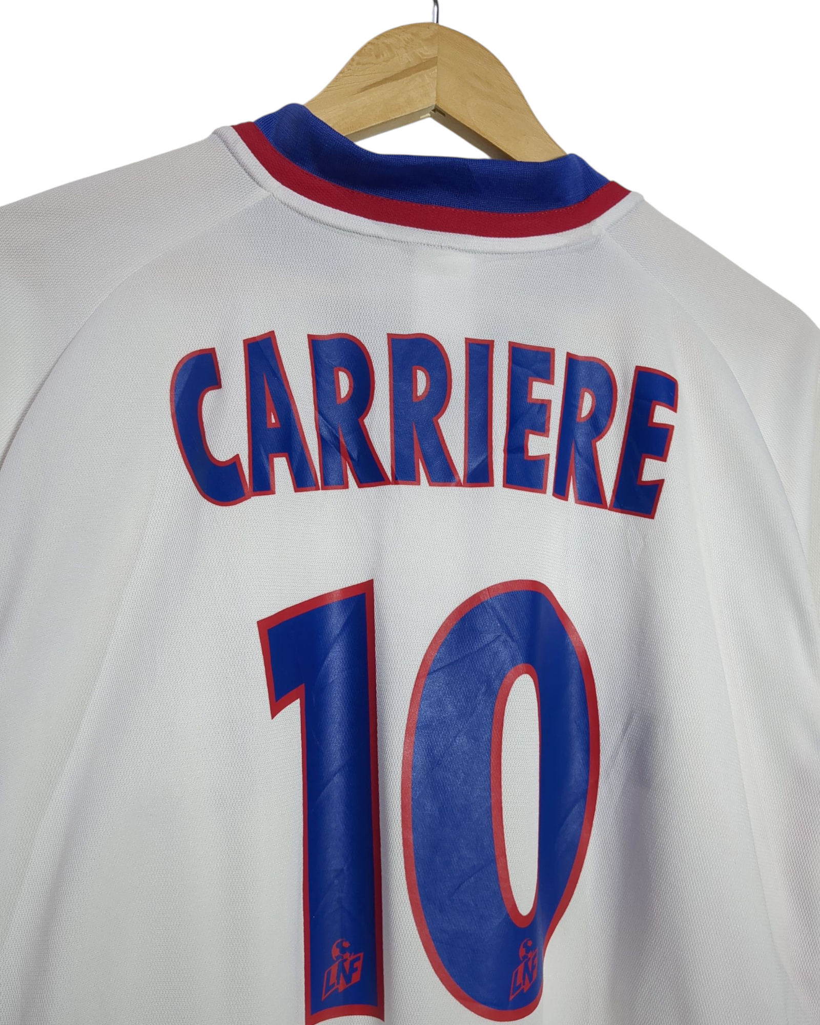 2001-02 Olympique Lyonnais Adidas Home Shirt #10 Carriere - (XL)