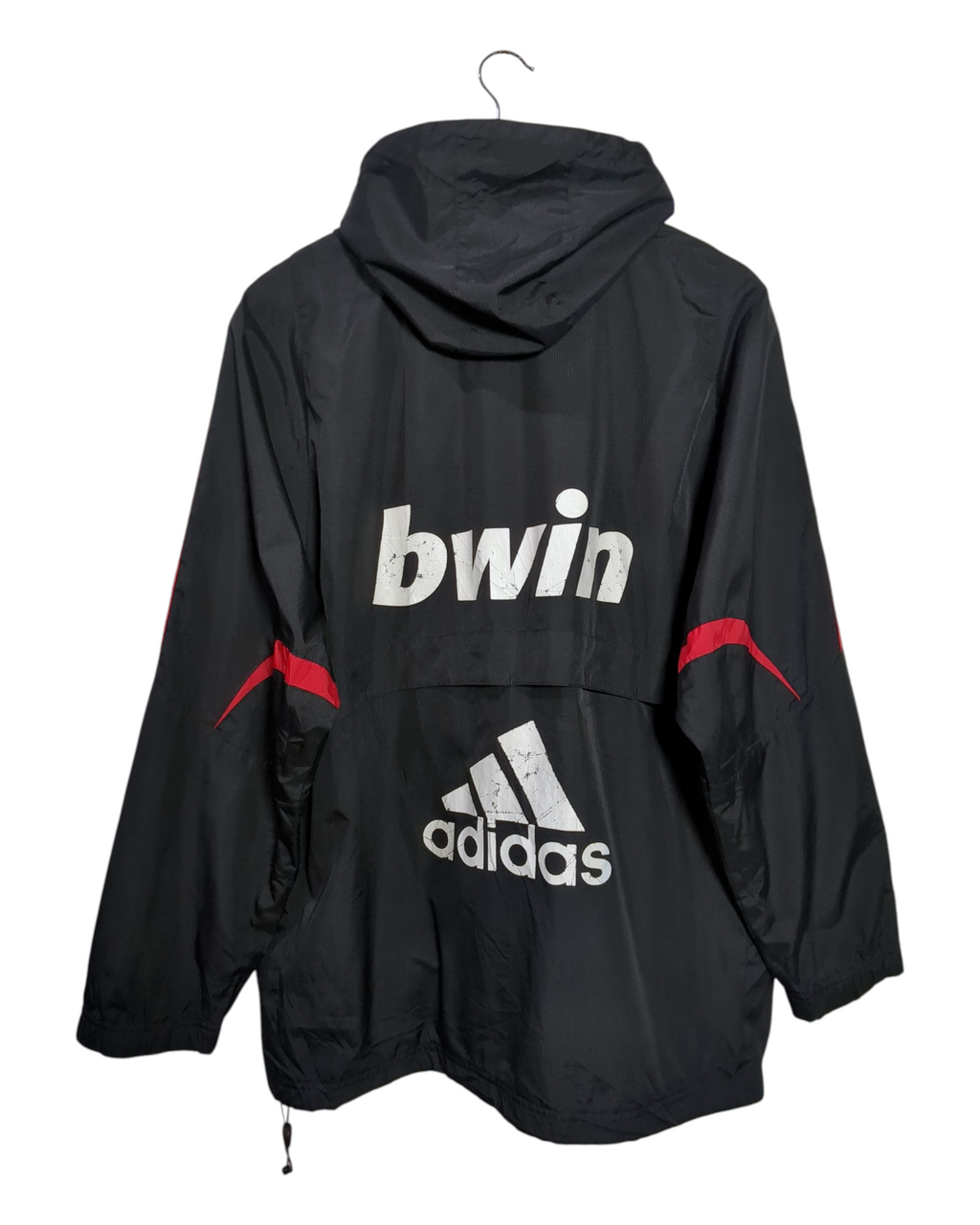 2007-08 AC Milan Adidas Hooded Rain Jacket - (L)