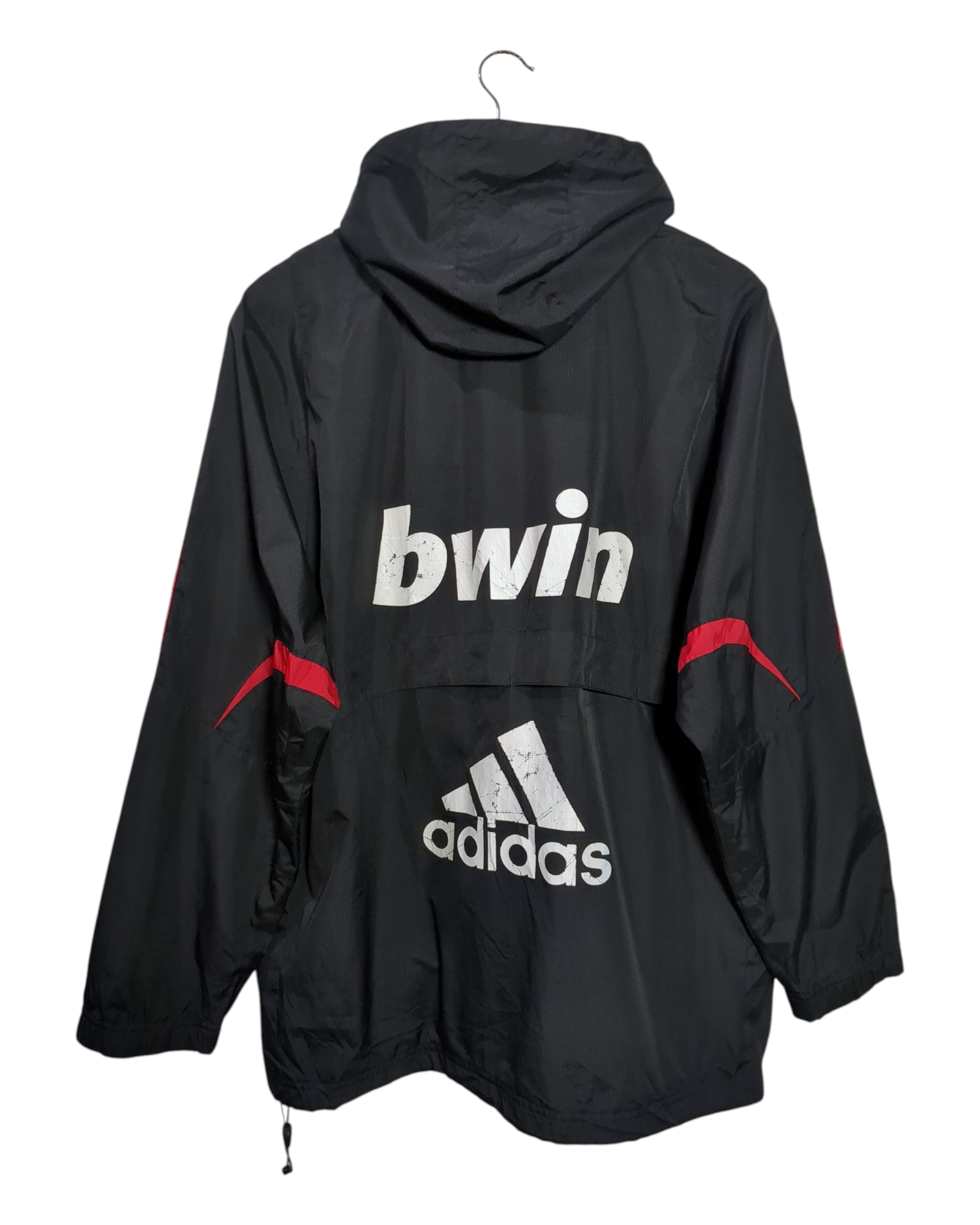 2007-08 AC Milan Adidas Hooded Rain Jacket - (L)